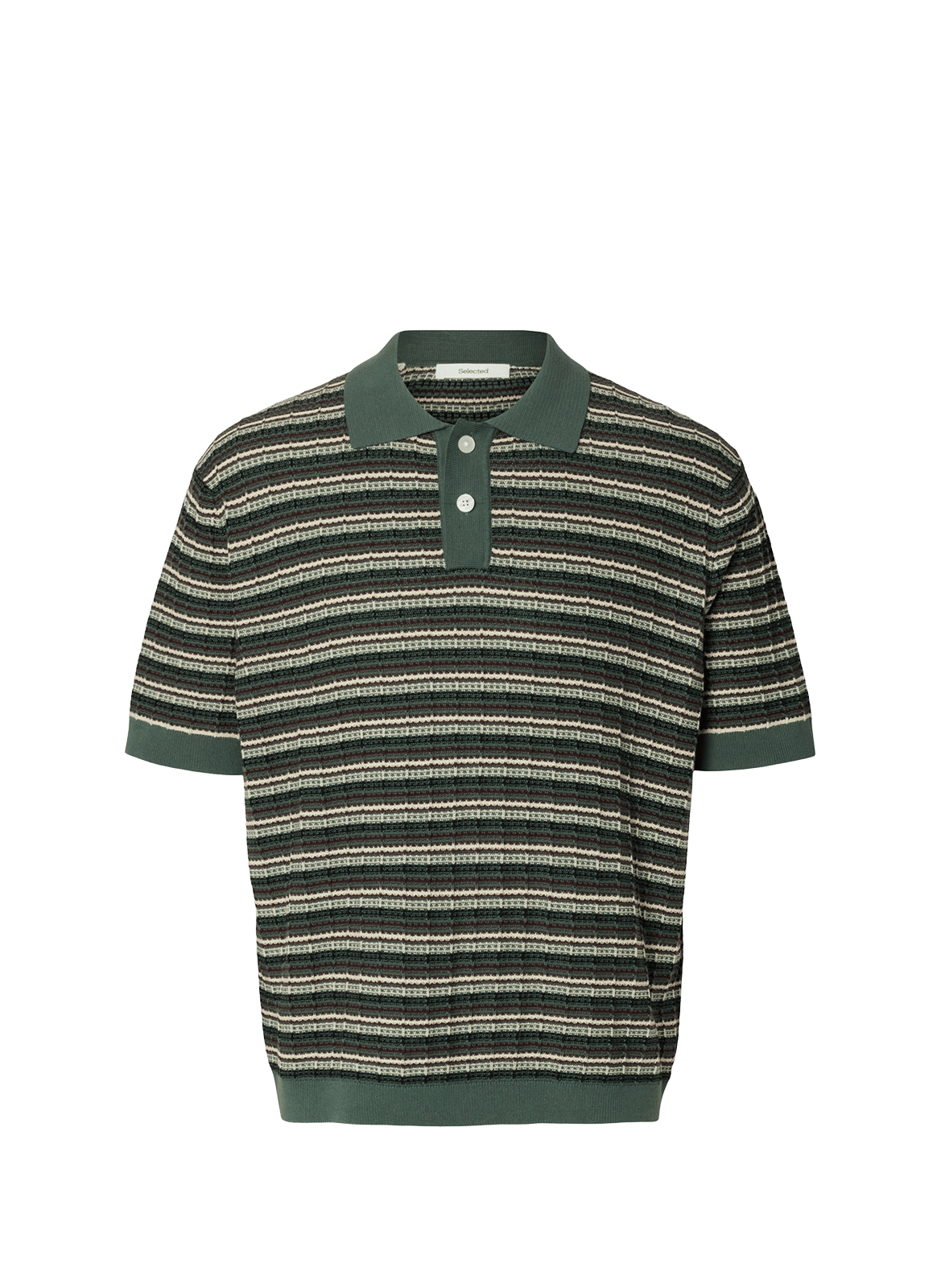 Polo manches courtes en coton SELECTED Vert