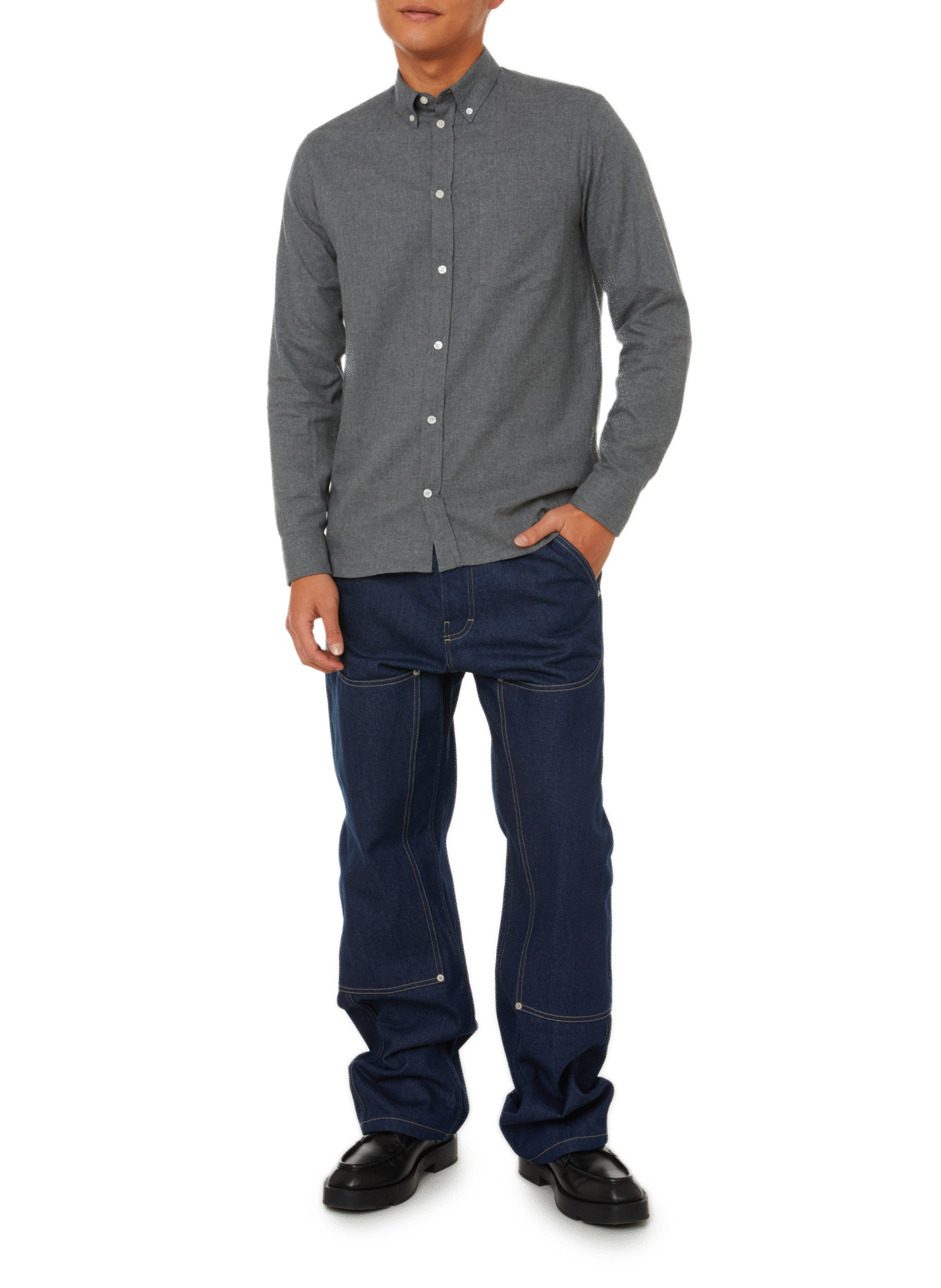 Cotton flannel shirt SAISON 1865 Grey