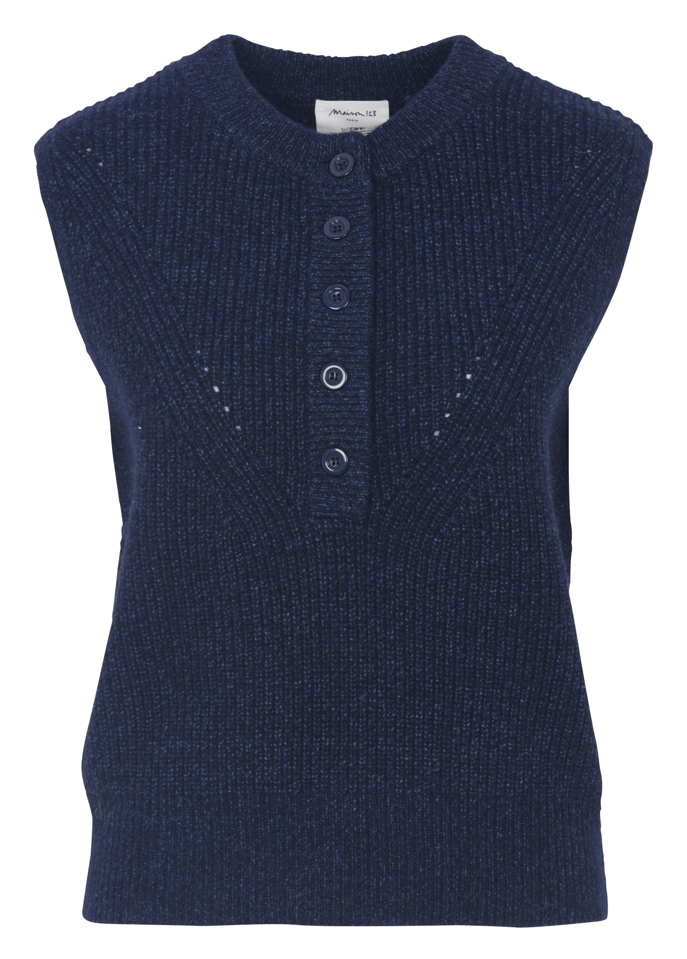 Pull col rond en laine mélangée poppy MAISON 123 Bleu