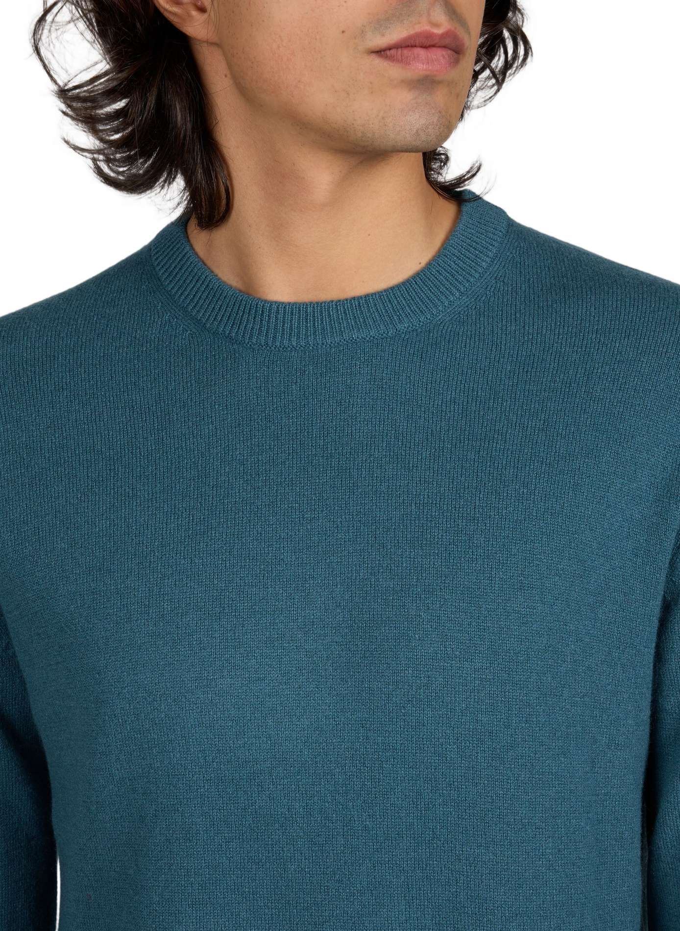 Pull col rond en cachemire AU PRINTEMPS PARIS Bleu