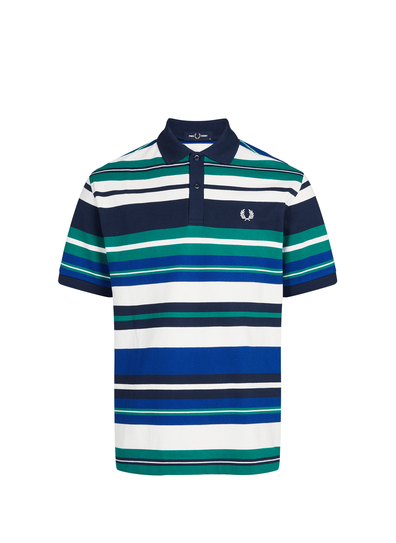 Short-sleeved striped cotton polo FRED PERRY Green