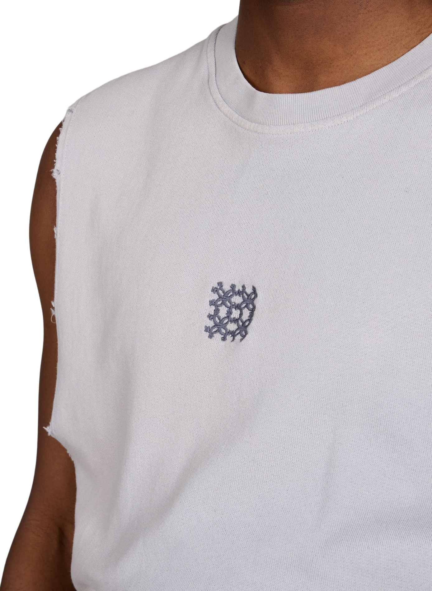 Ripped cotton tank top CALEB Grey