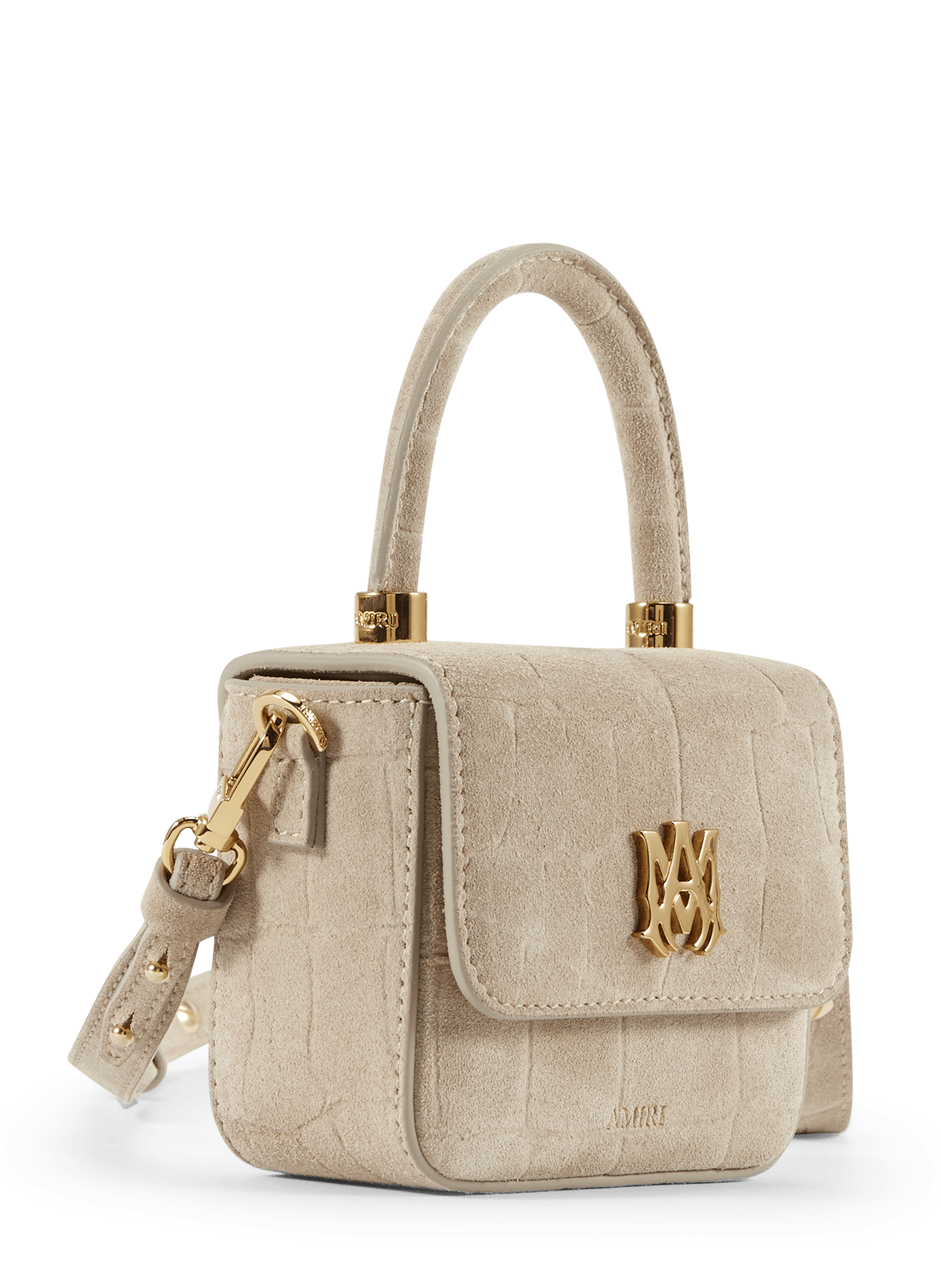 Sac à main Nano MA en cuir suédé AMIRI Beige