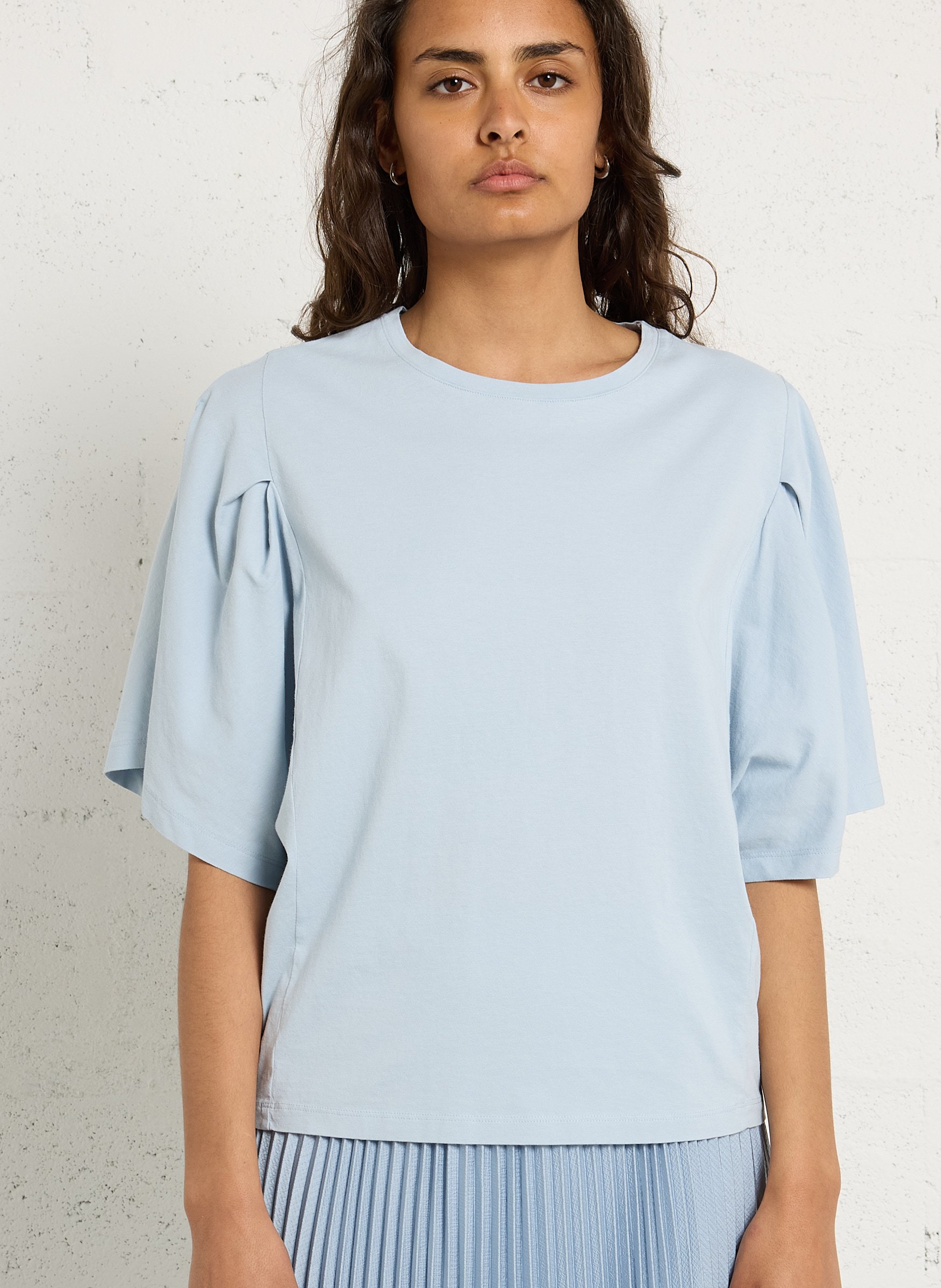 Tee-shirt oversize col rond en coton loreen MAISON 123 Bleu