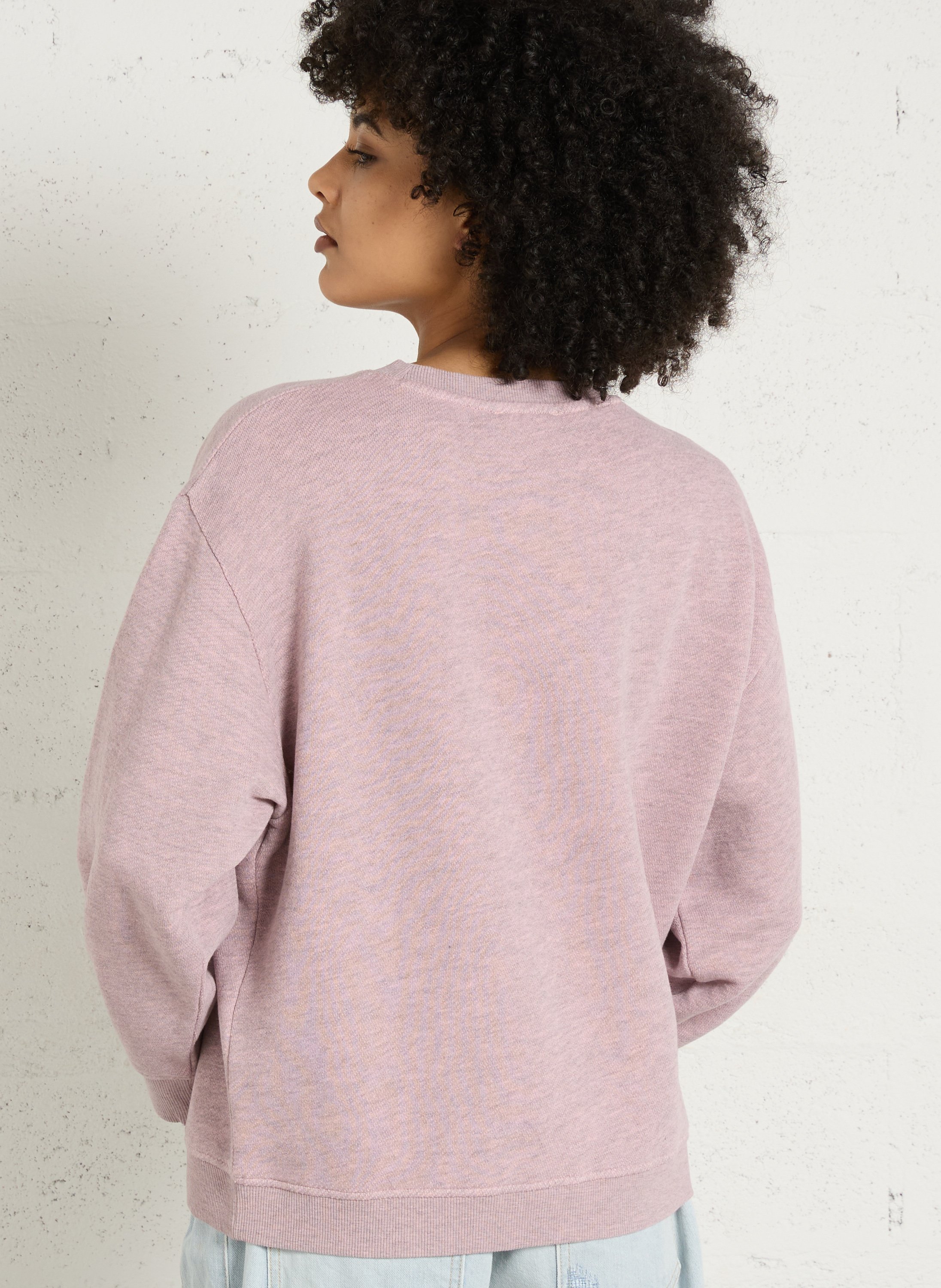 Sweat ample chiné à broderie monogramme lesly MAISON 123 Rose