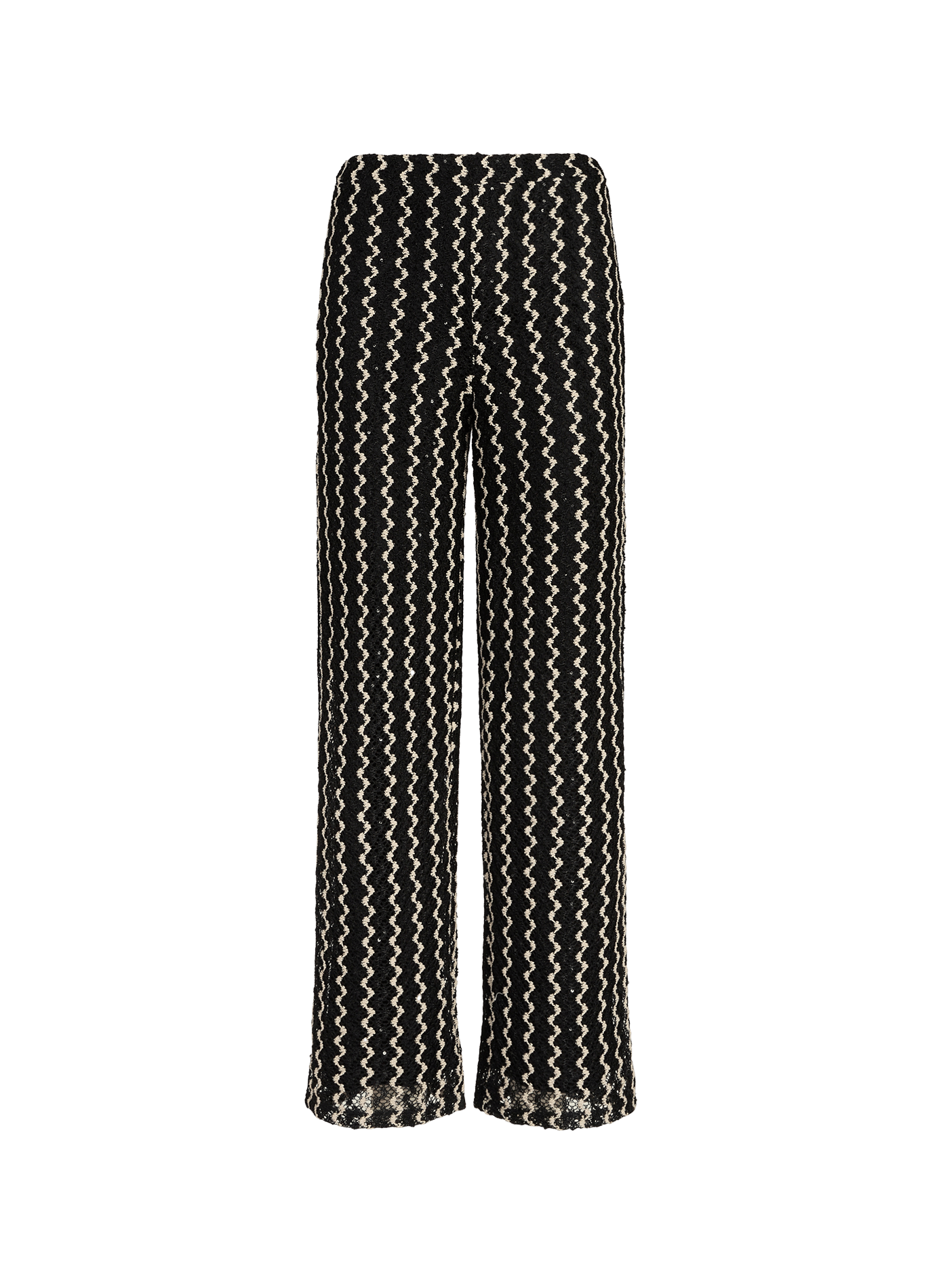 Pantalon droit rayé en dentelle VILA Noir