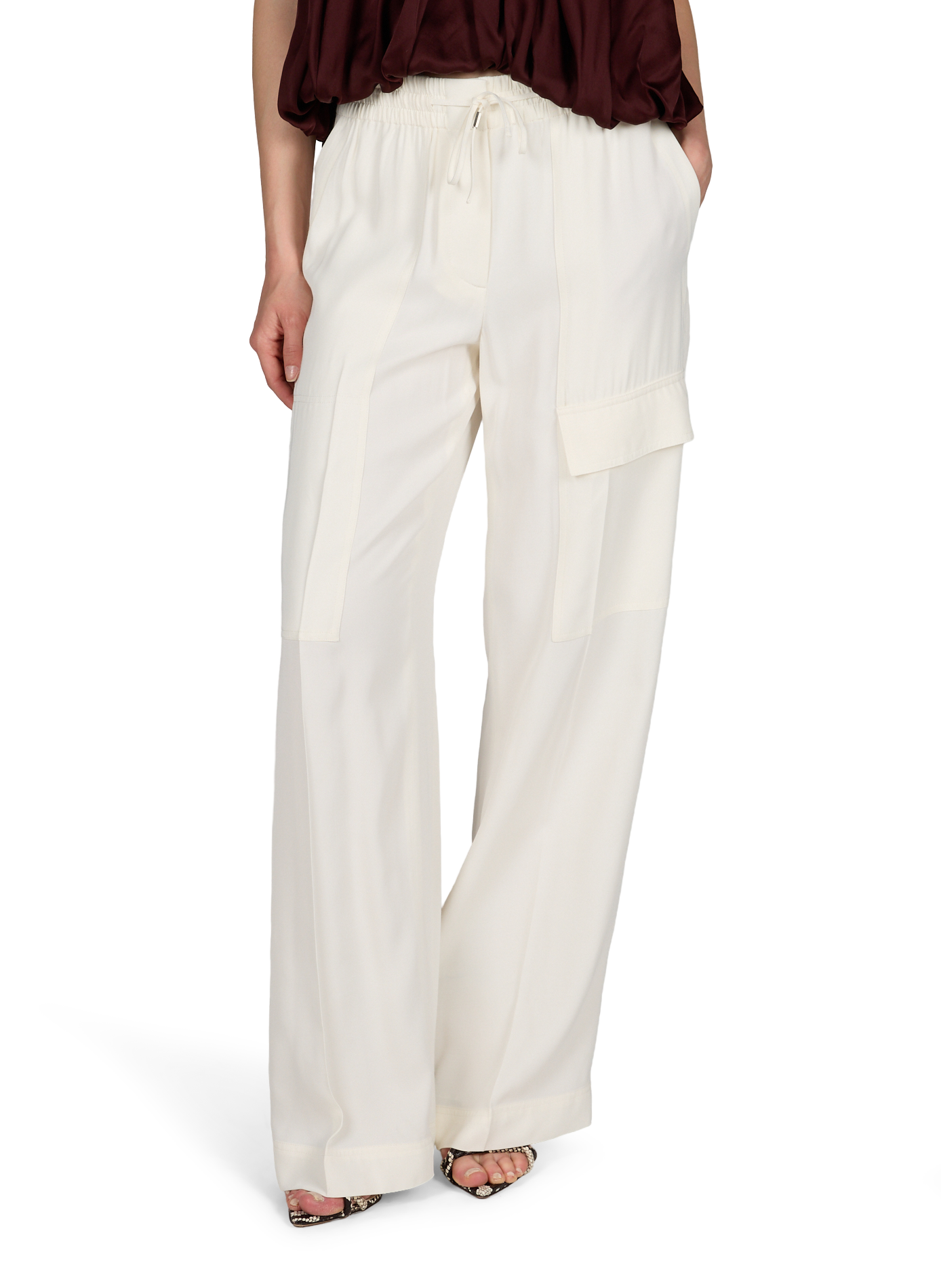 Cargo silk twill pants HELMUT LANG White