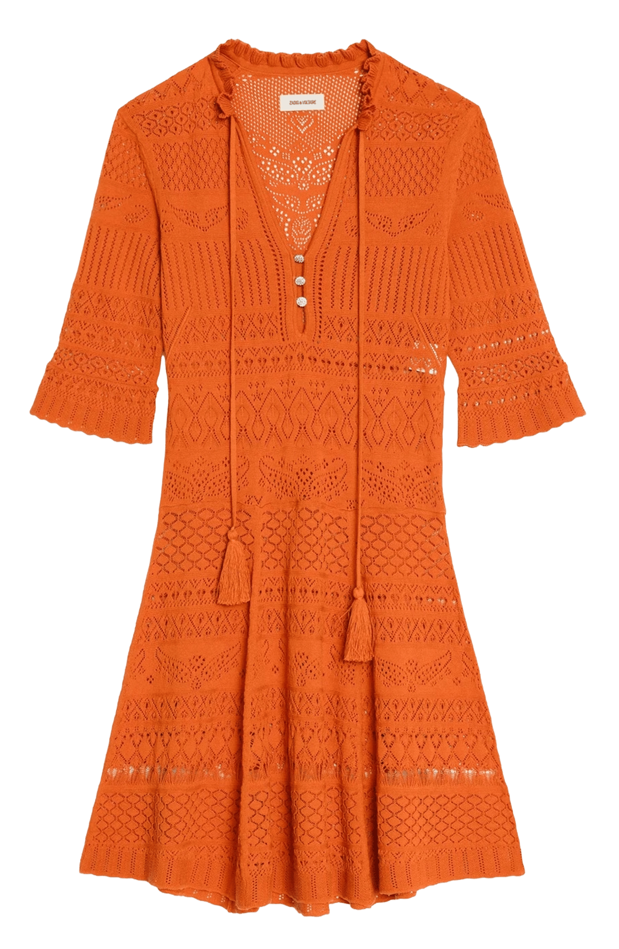 Robe courte en maille pointelle memphisa ZADIG&VOLTAIRE Orange