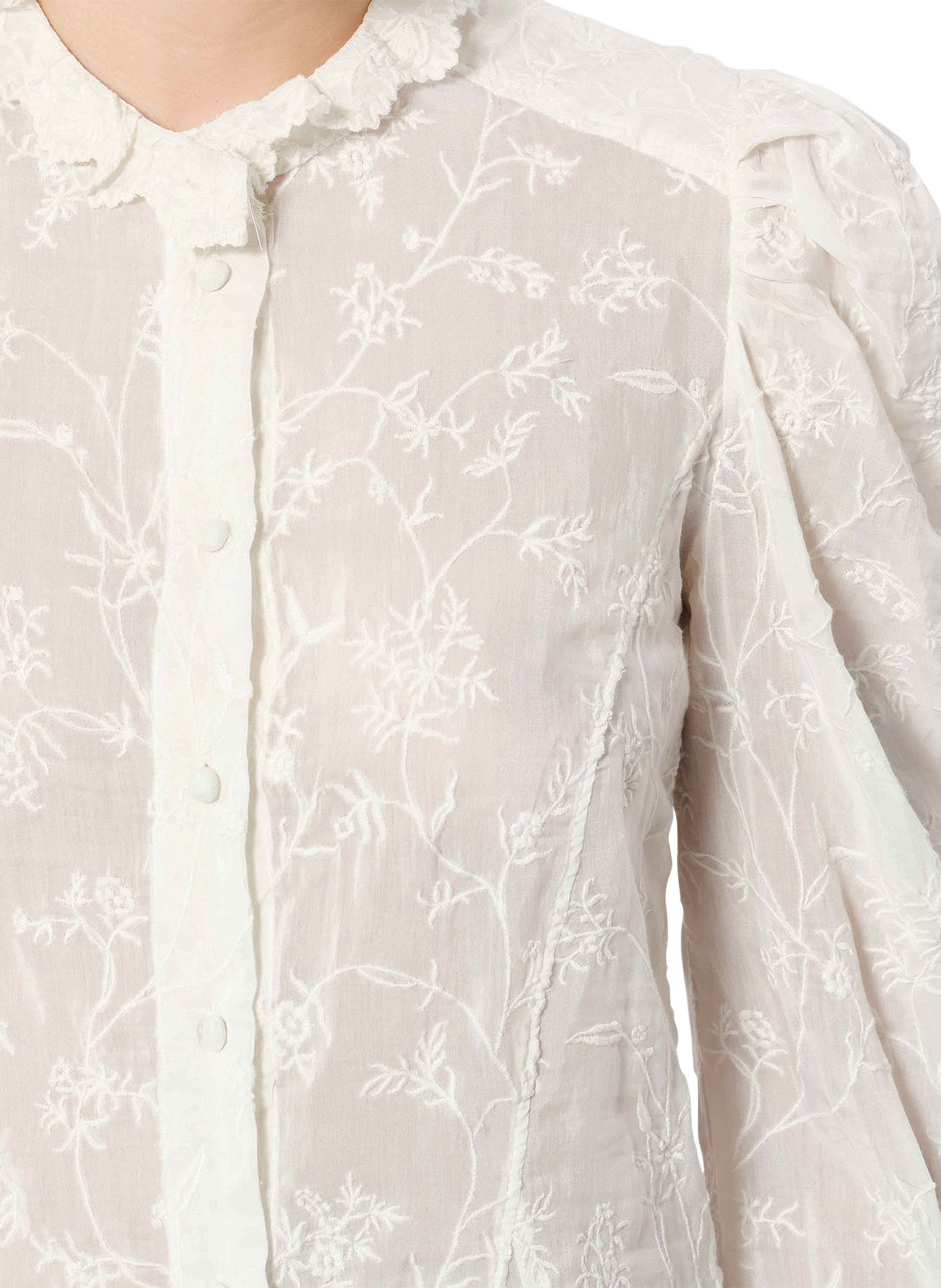Zorica blouse with silk and cotton embroidery ISABEL MARANT White