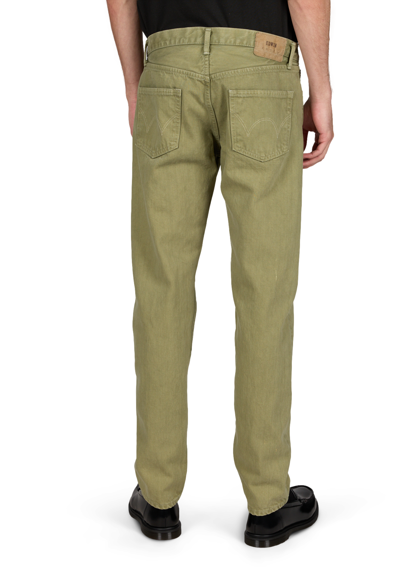 Straight cotton jeans EDWIN Green