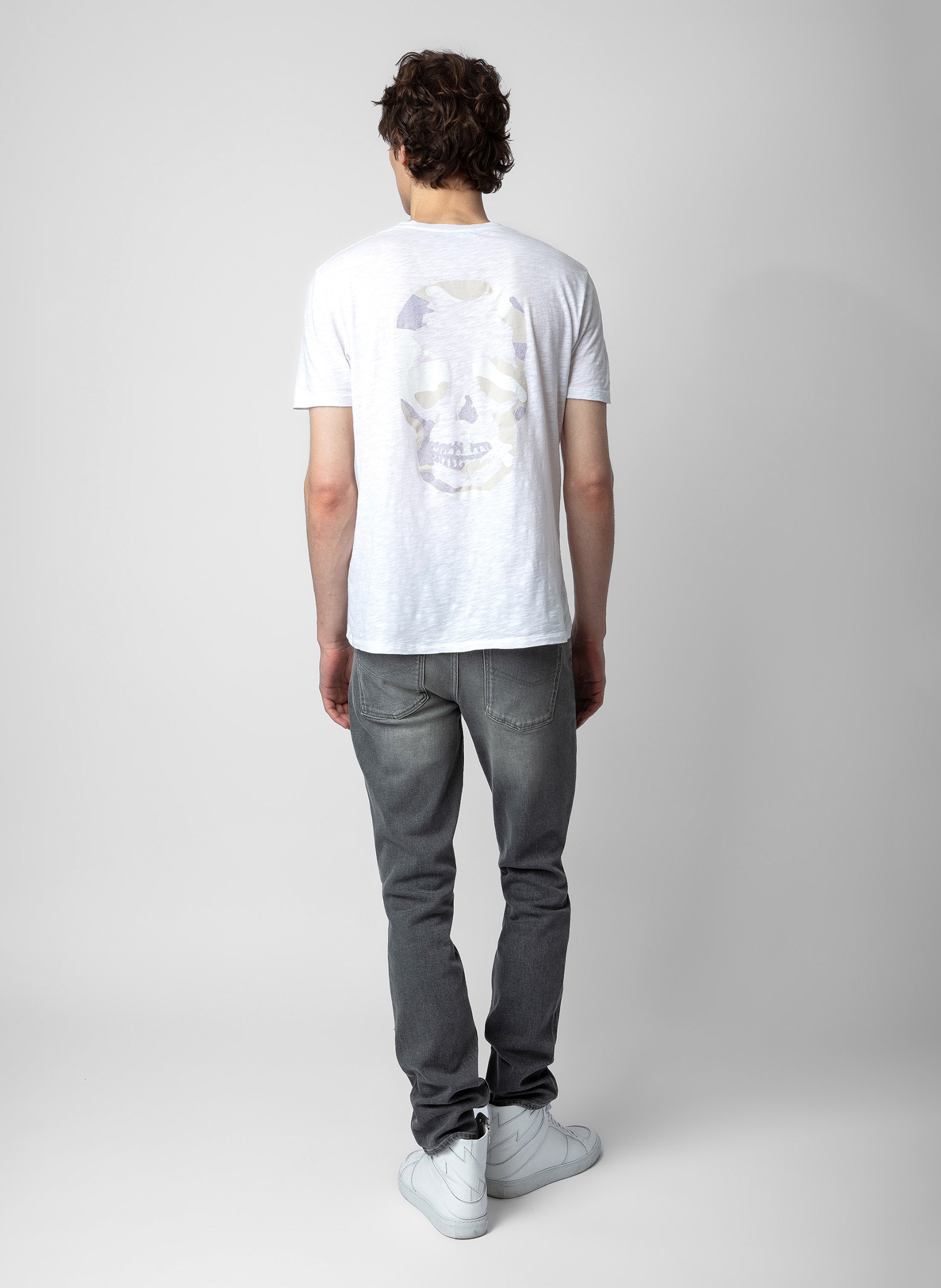 Tee-shirt droit en coton stockholm Wit