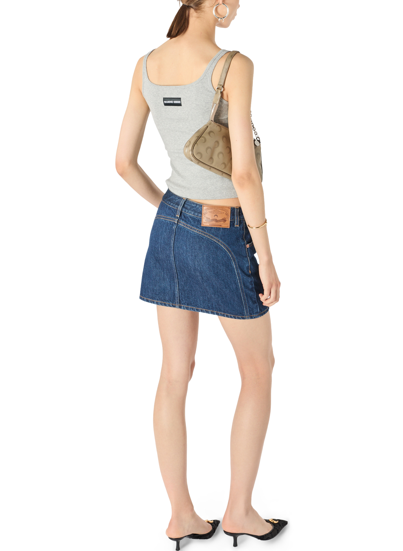 Midnight blue zipped mini skirt MARINE SERRE Blue