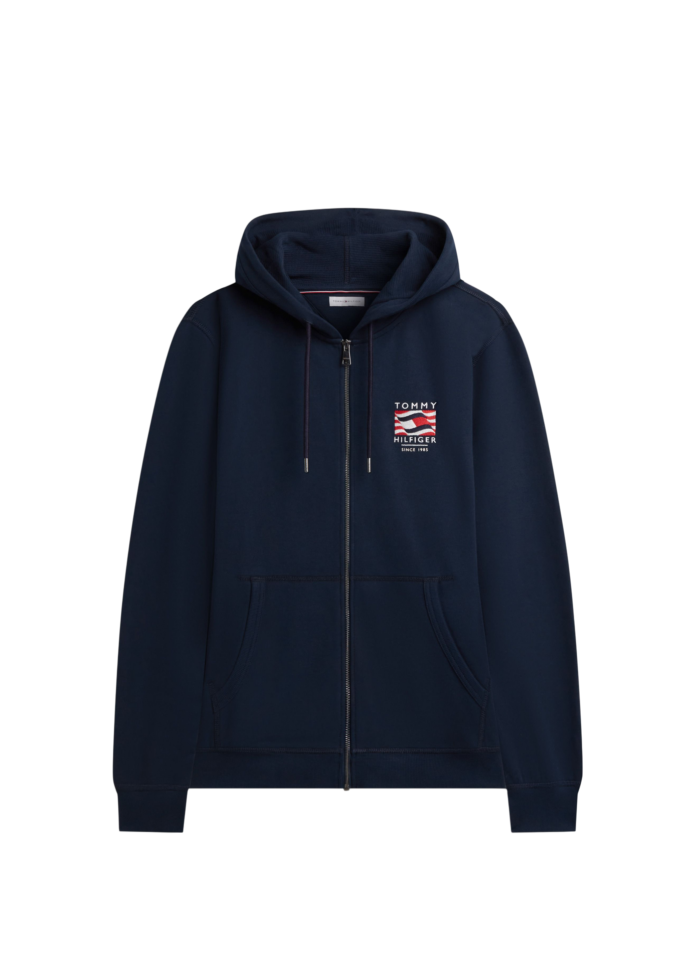 Gerader Baumwoll-Kapuzenpullover TOMMY HILFIGER Blau