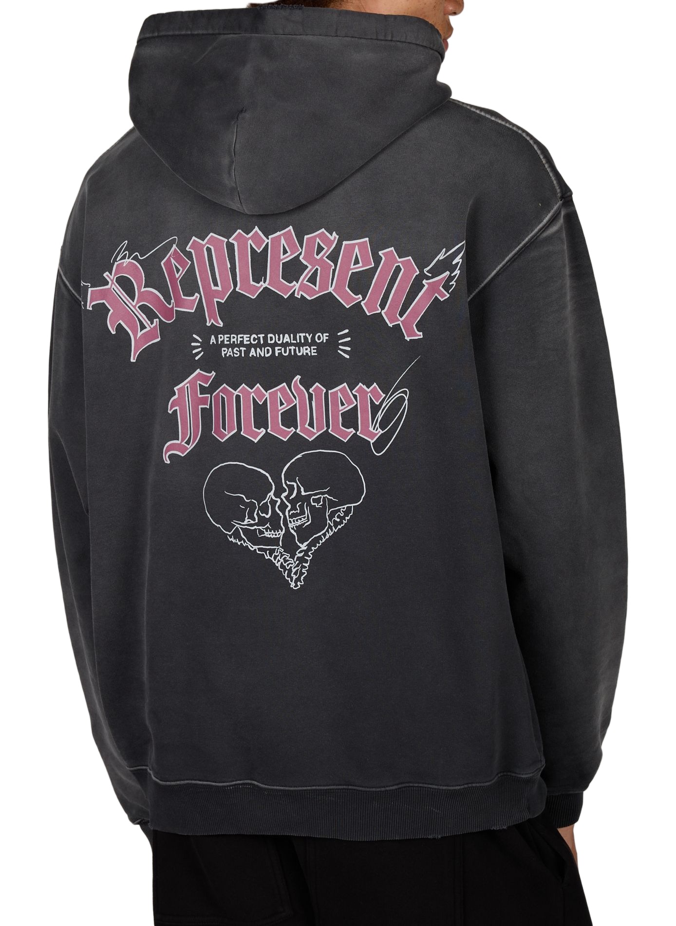 Oversized printed hoodie with hood REPRESENT Black