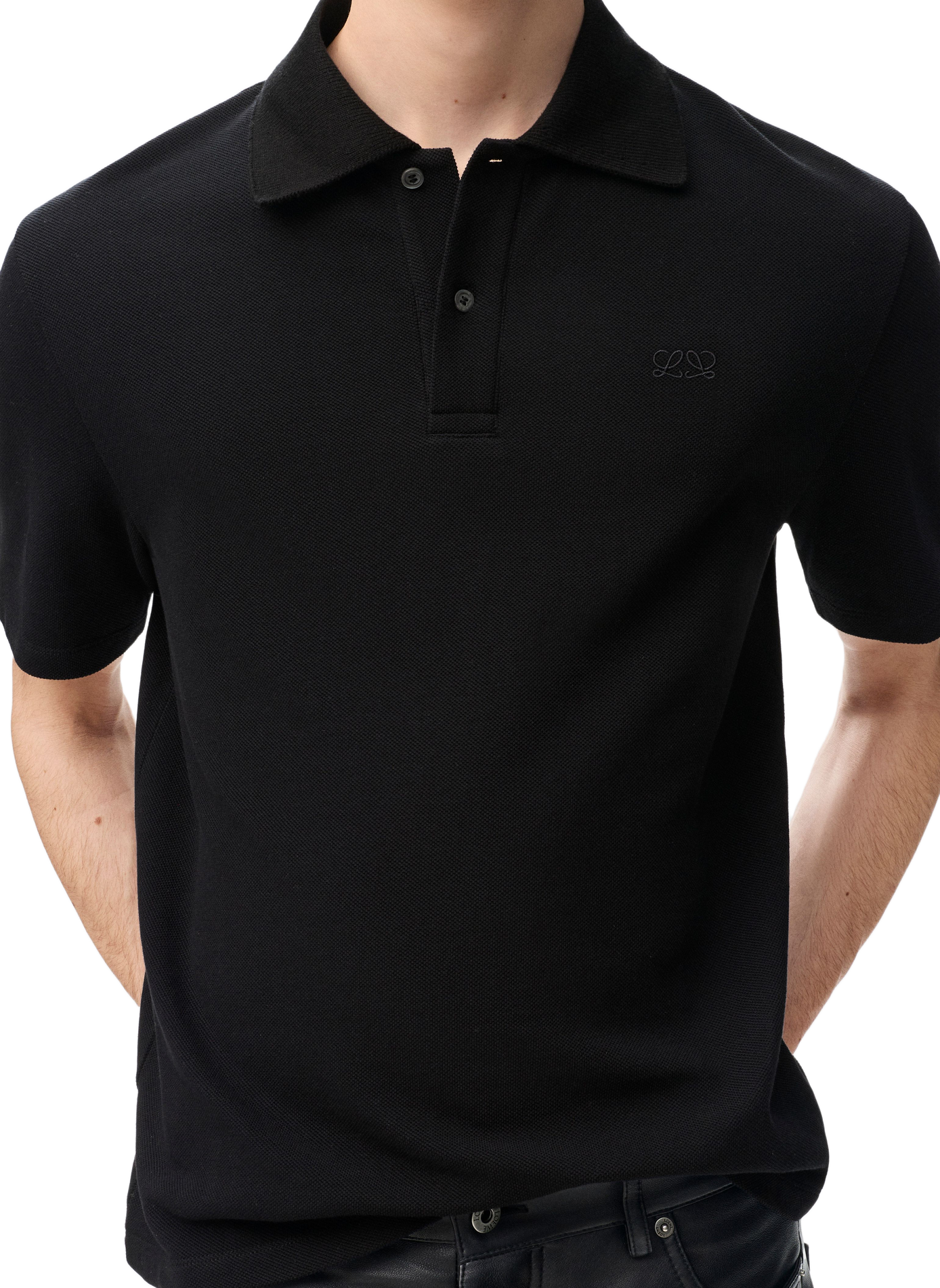 Poloshirt aus leichtem Pikee-Baumwolle LOEWE Schwarz