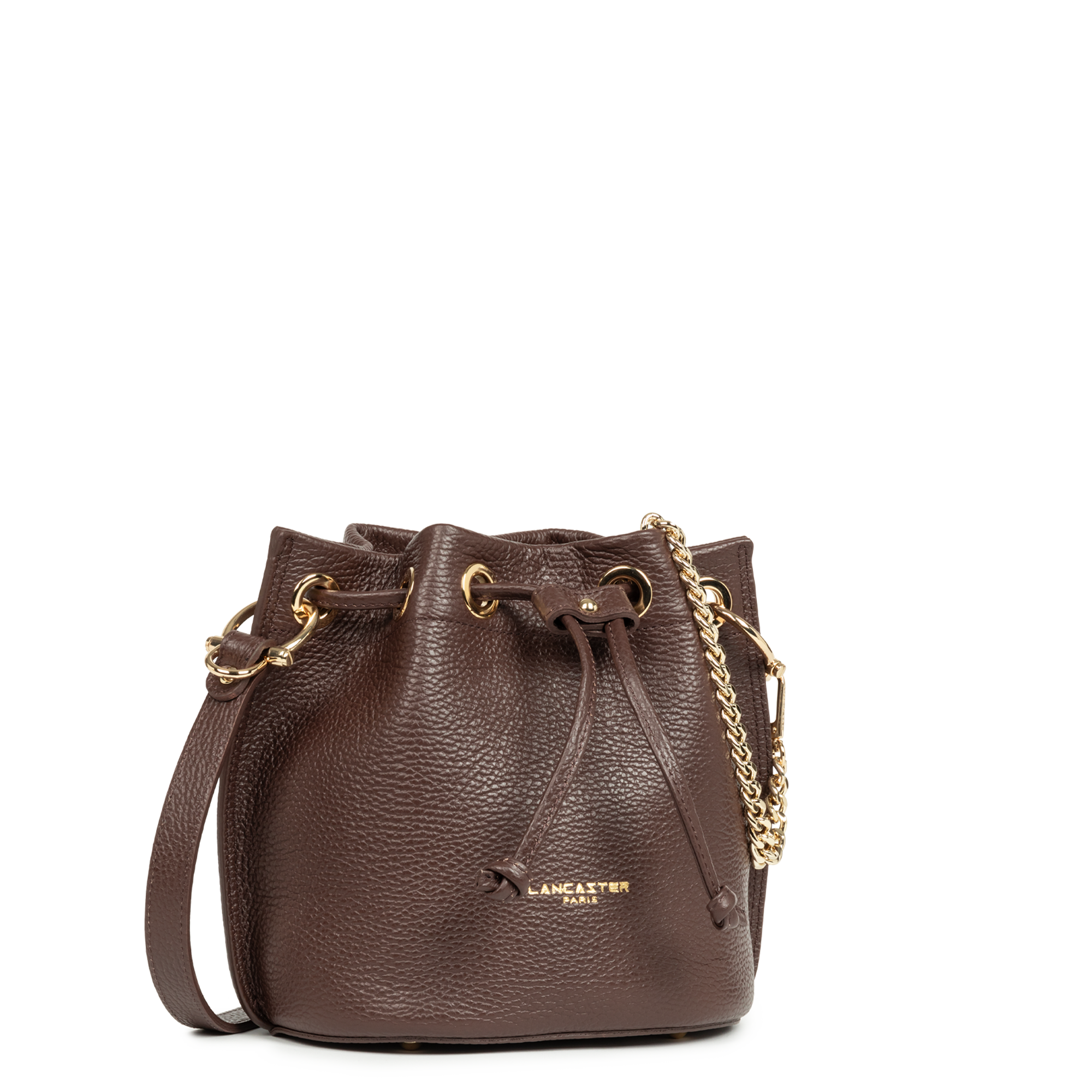 Petit sac bourse - alba double LANCASTER Marron