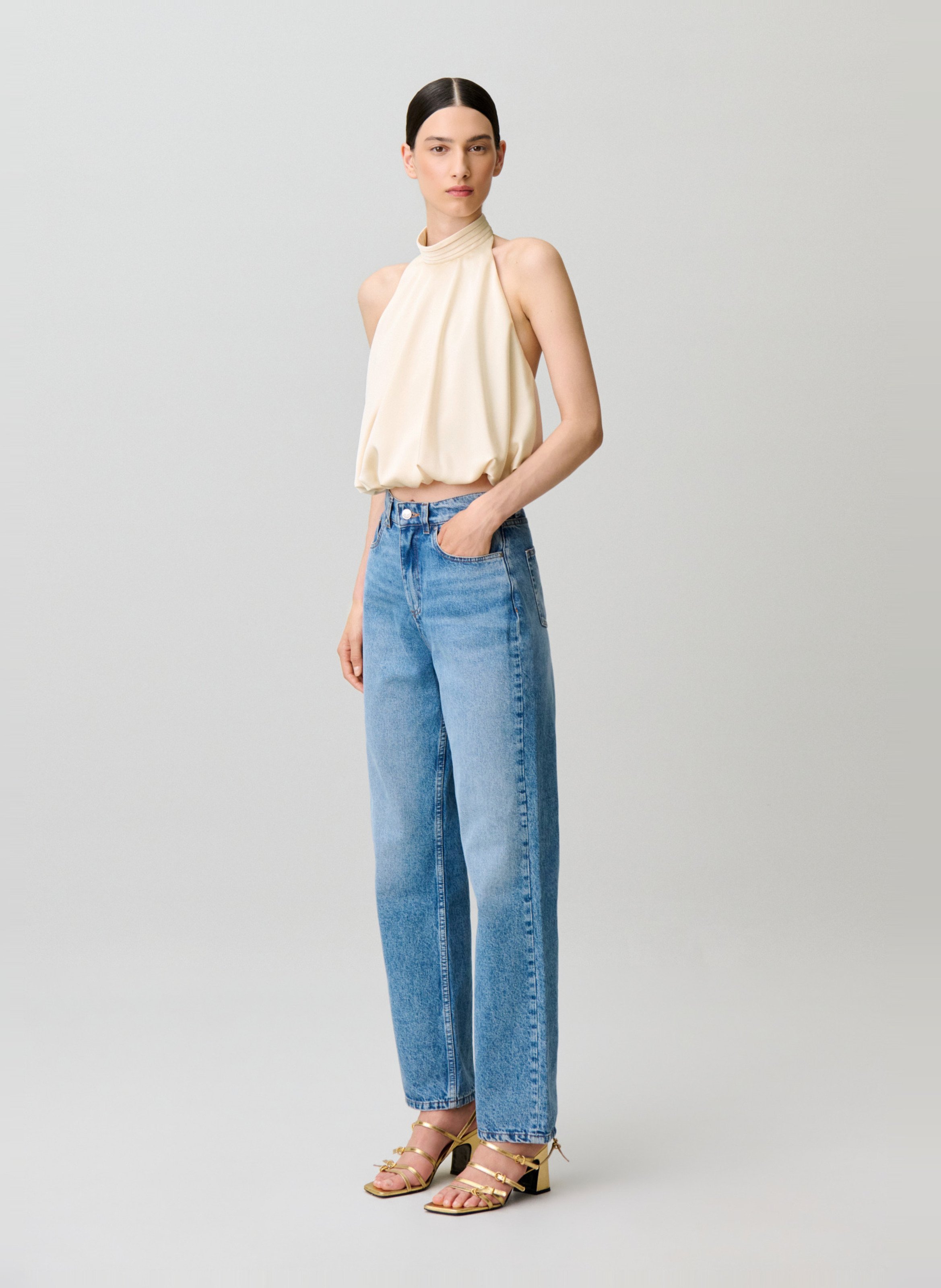 Top sans manches dos nu uni CLAUDIE PIERLOT Blanc