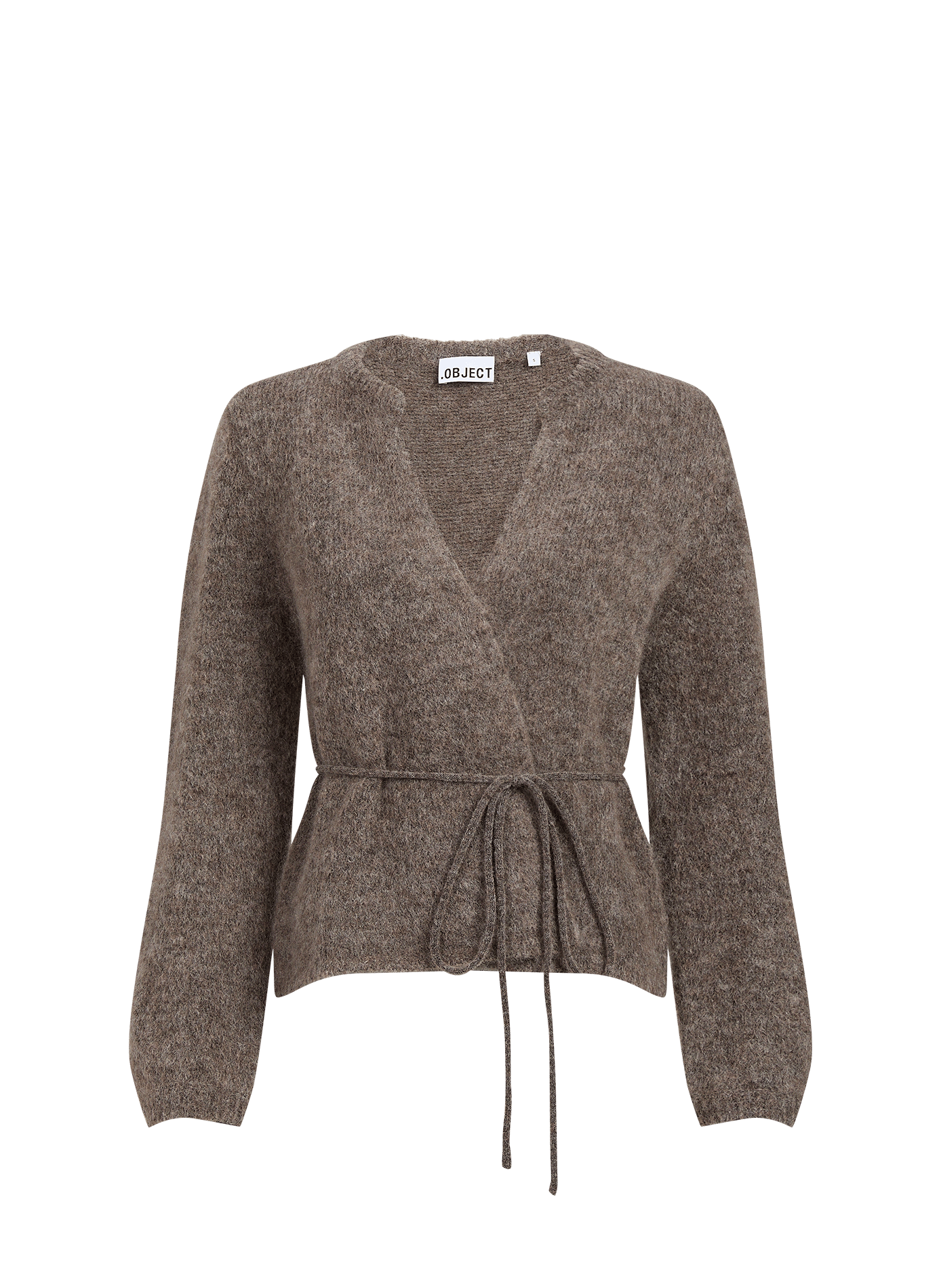 Oversized wool-blend cardigan OBJECT Brown