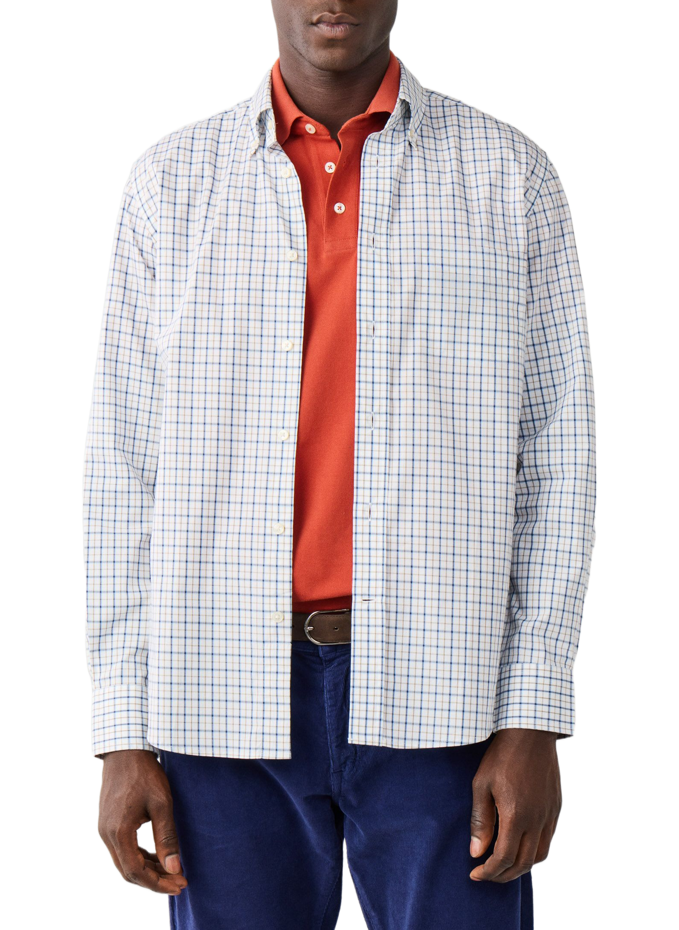 Chemise droite à carreaux en coton FACONNABLE Beige