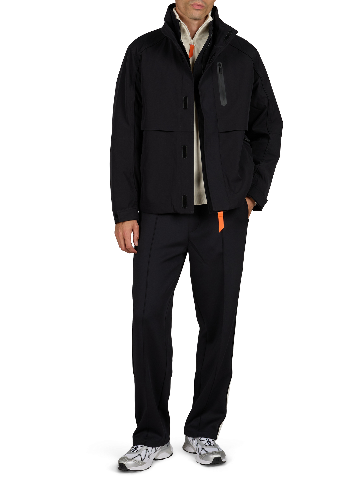 Plain straight high-neck jacket | Black GERTRUDE Men