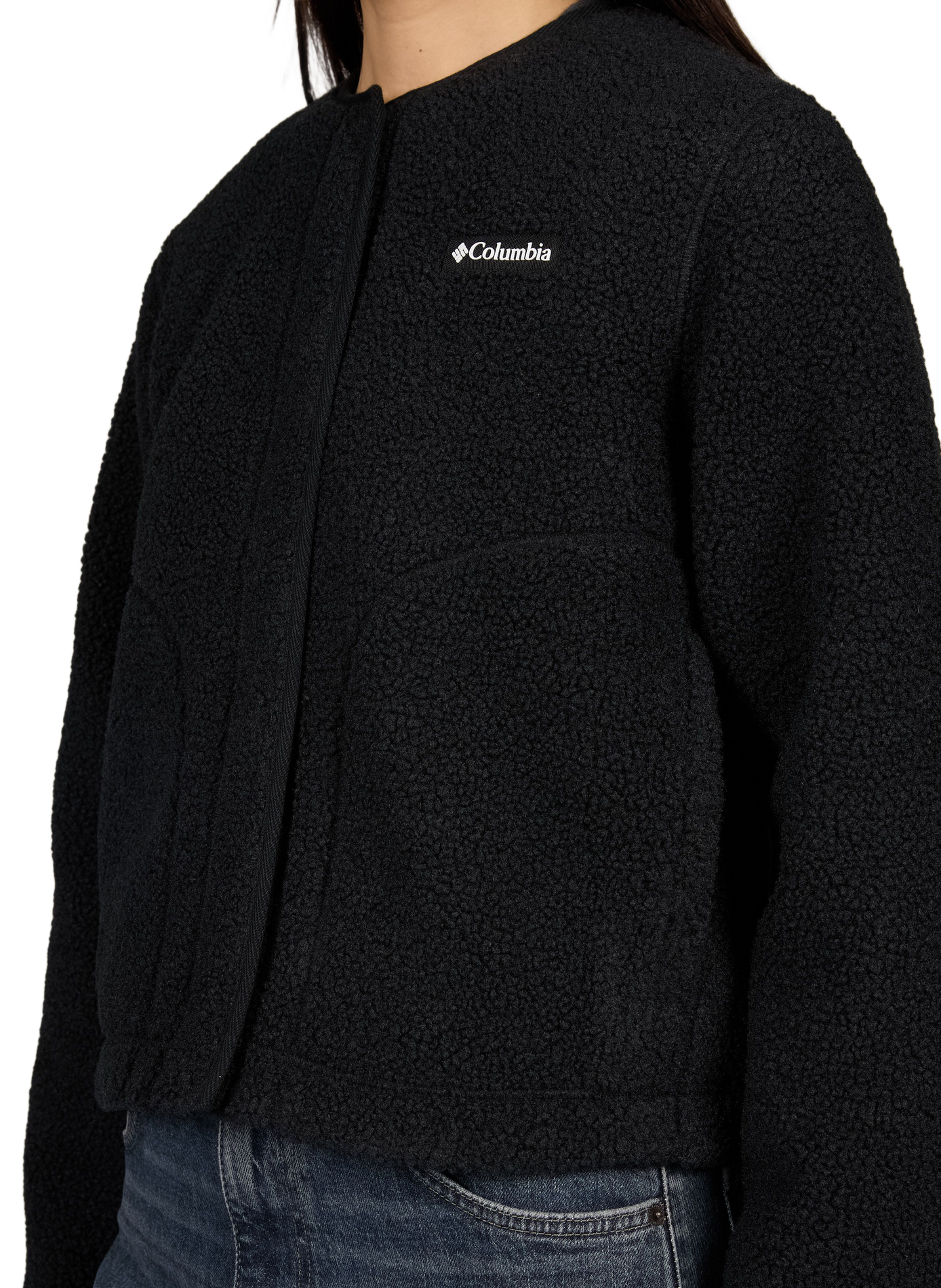 Schaffelljacke mit Rundhalsausschnitt COLUMBIA Schwarz