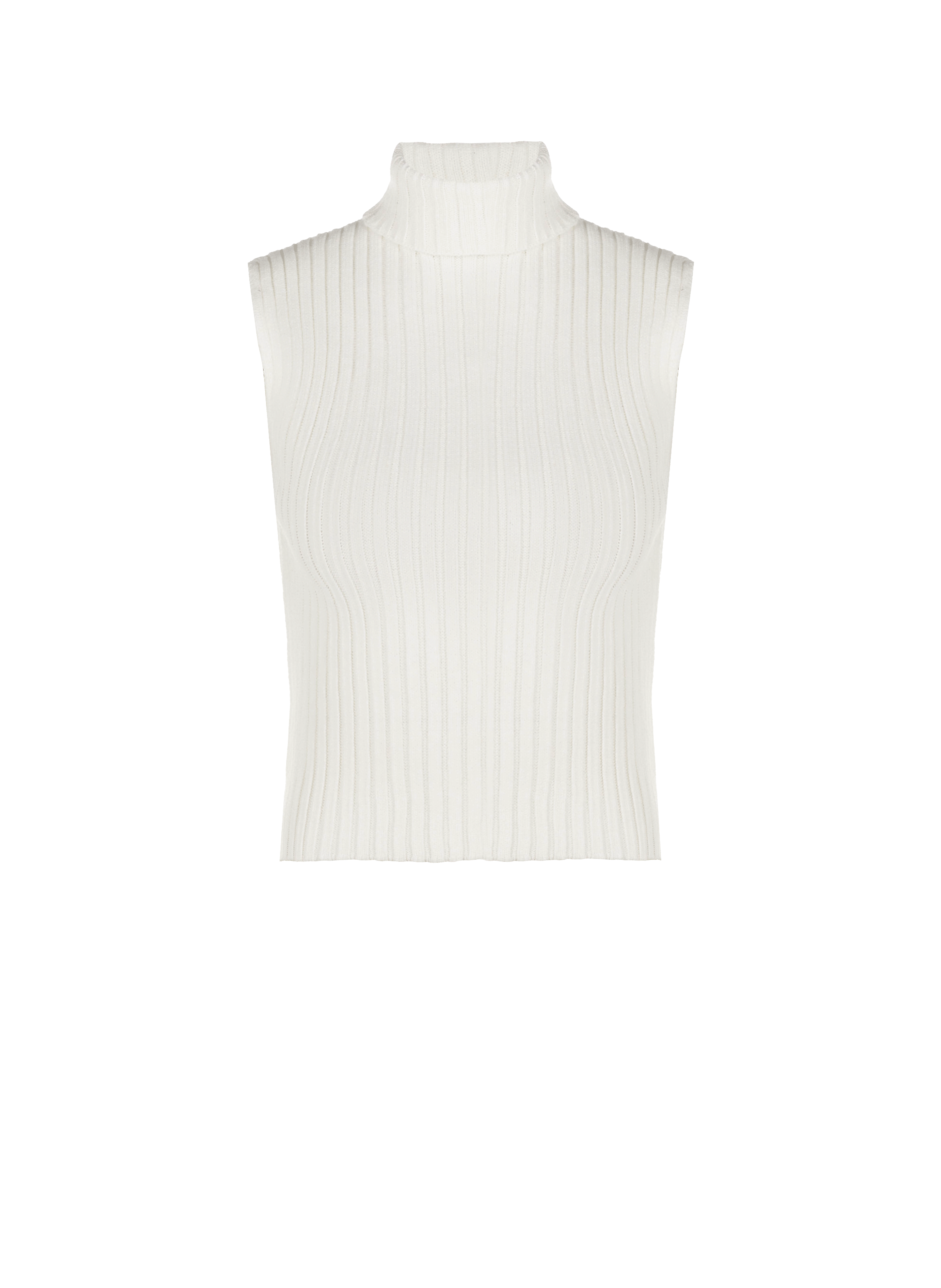 Pull col roulé sans manches