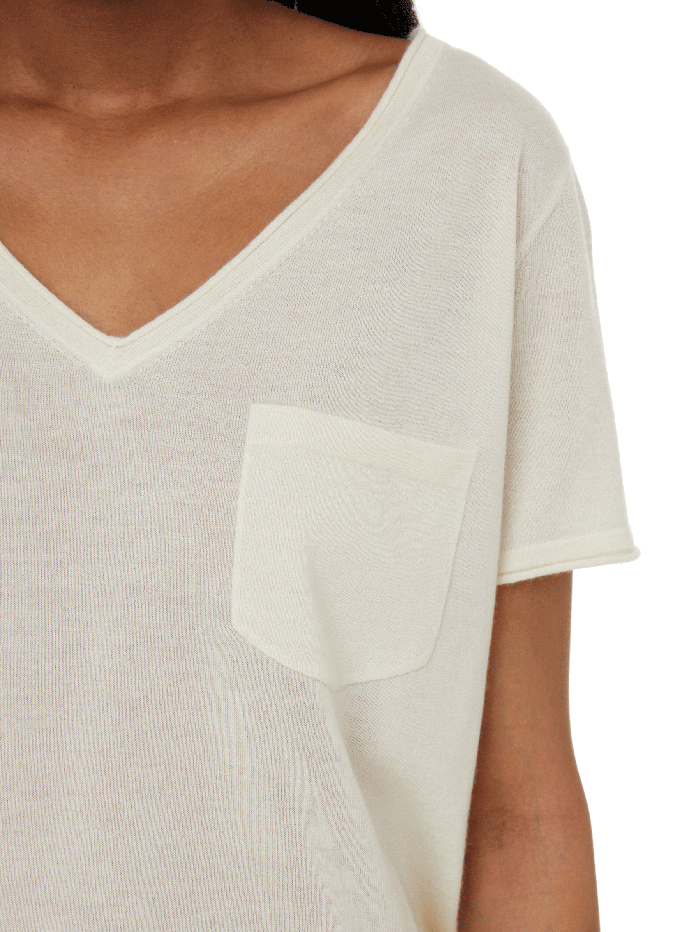 T-shirt en cachemire CRUSH COLLECTION Blanc