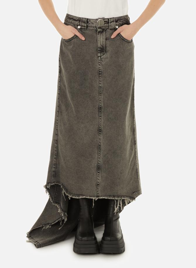 Long, asymmetrical denim skirt VAQUERA
