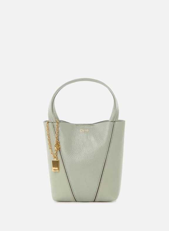 Small grained leather Spin tote bag Green by CHLOÉ CHLOÉ Small grained leather Spin tote bag Green