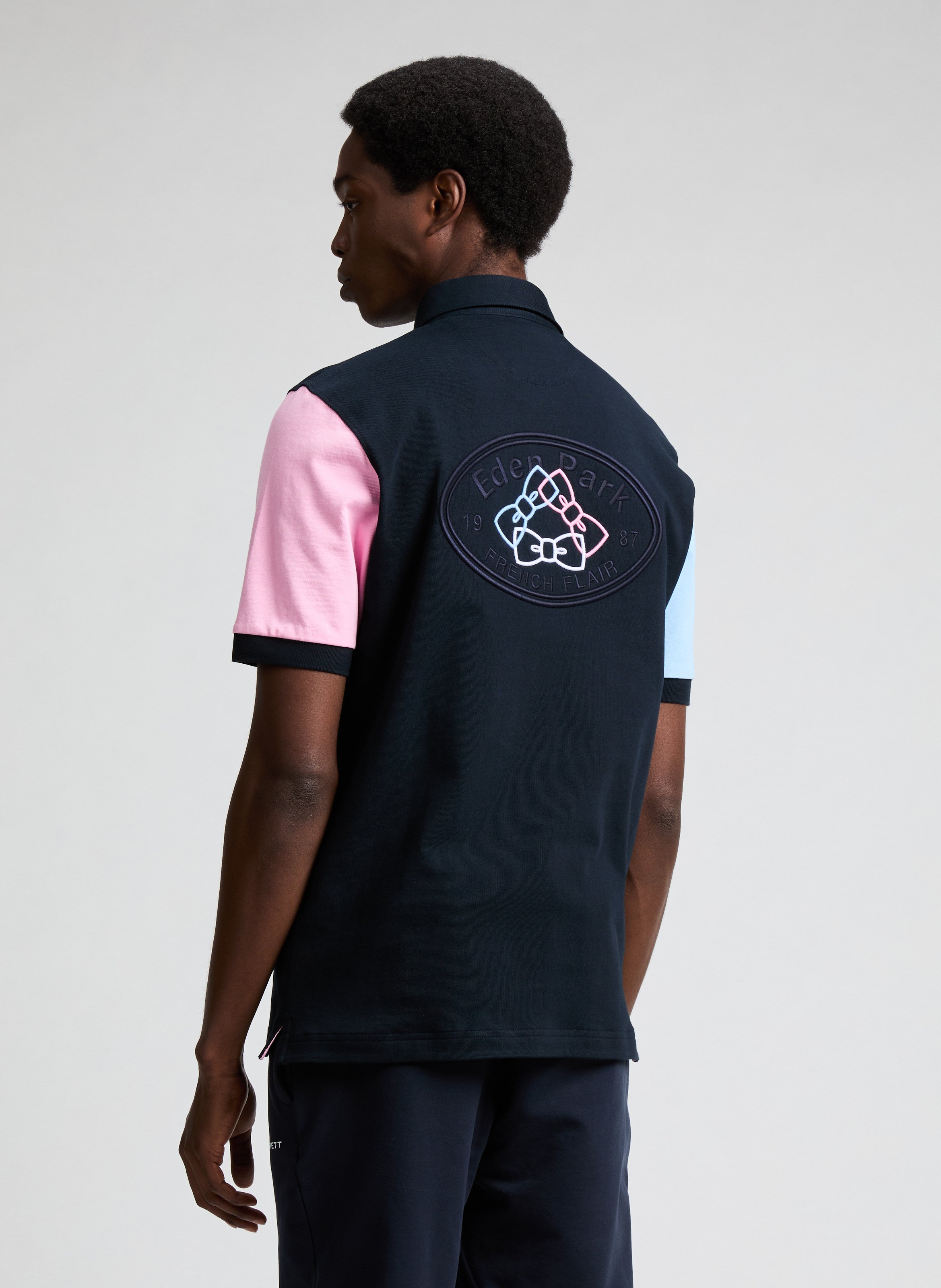 Short sleeve cotton polo shirt Blue