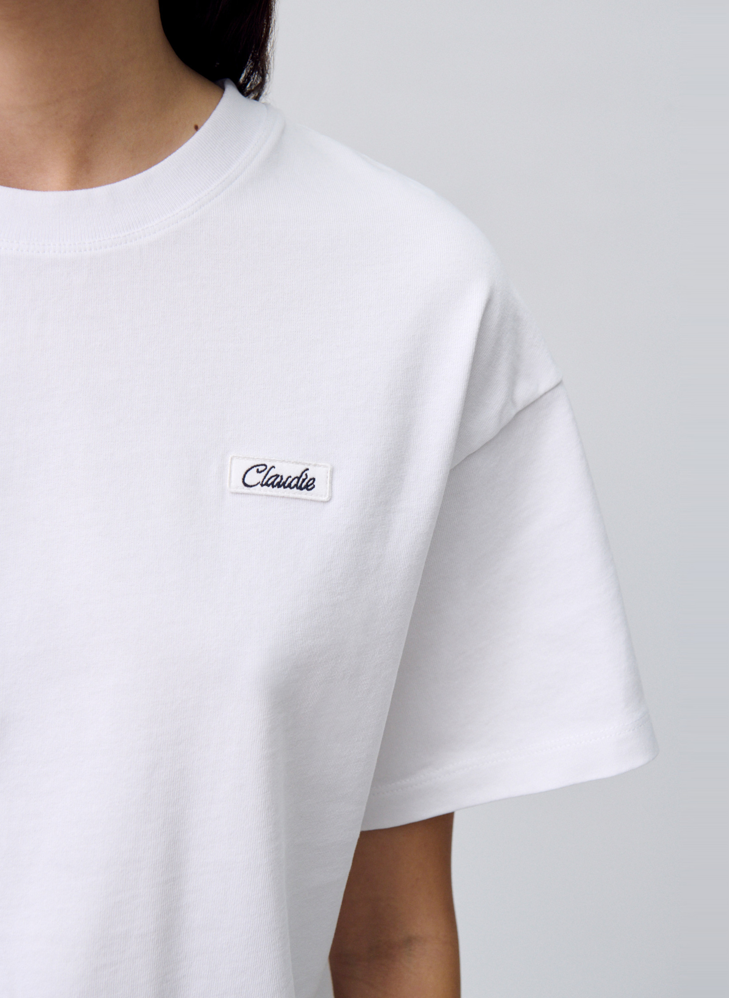 Tee-shirt col rond en coton CLAUDIE PIERLOT Blanc