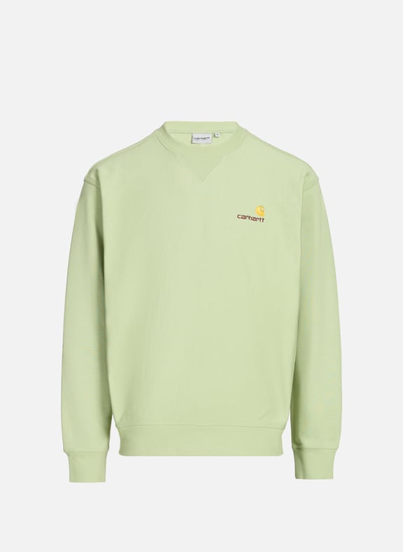 Sweatshirt en coton American Script Vert by CARHARTT WIP CARHARTT WIP Sweatshirt en coton American Script Vert