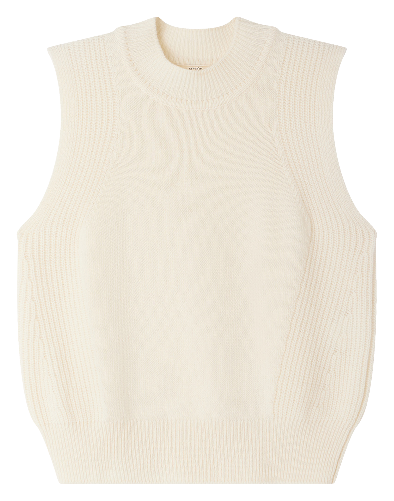 Pull col rond en laine baynino SESSUN Beige