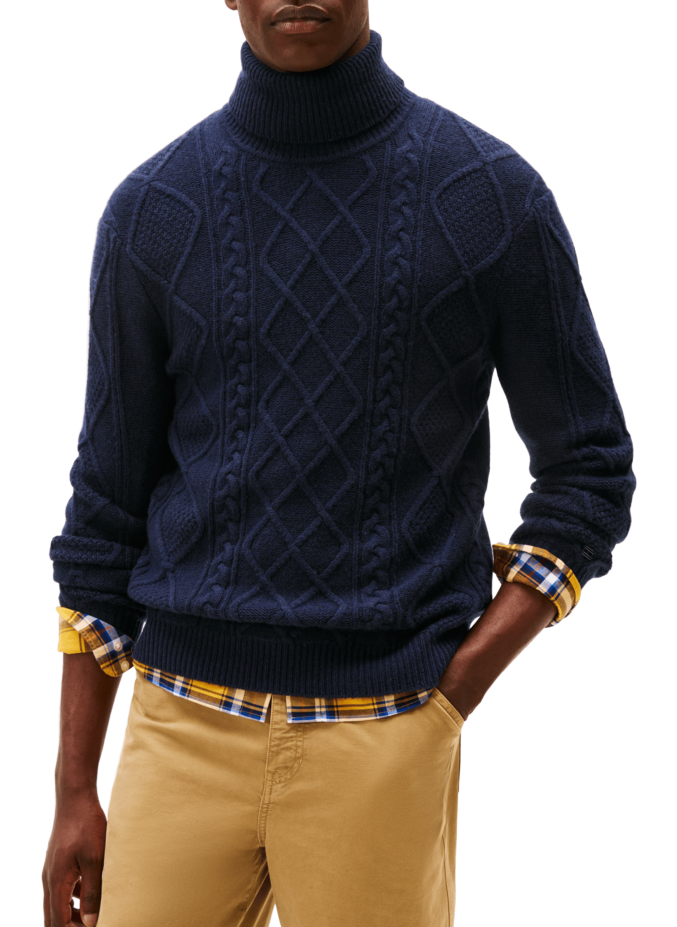 TOMMY HILFIGER Pull à col roulé en laine mélangée Bleu