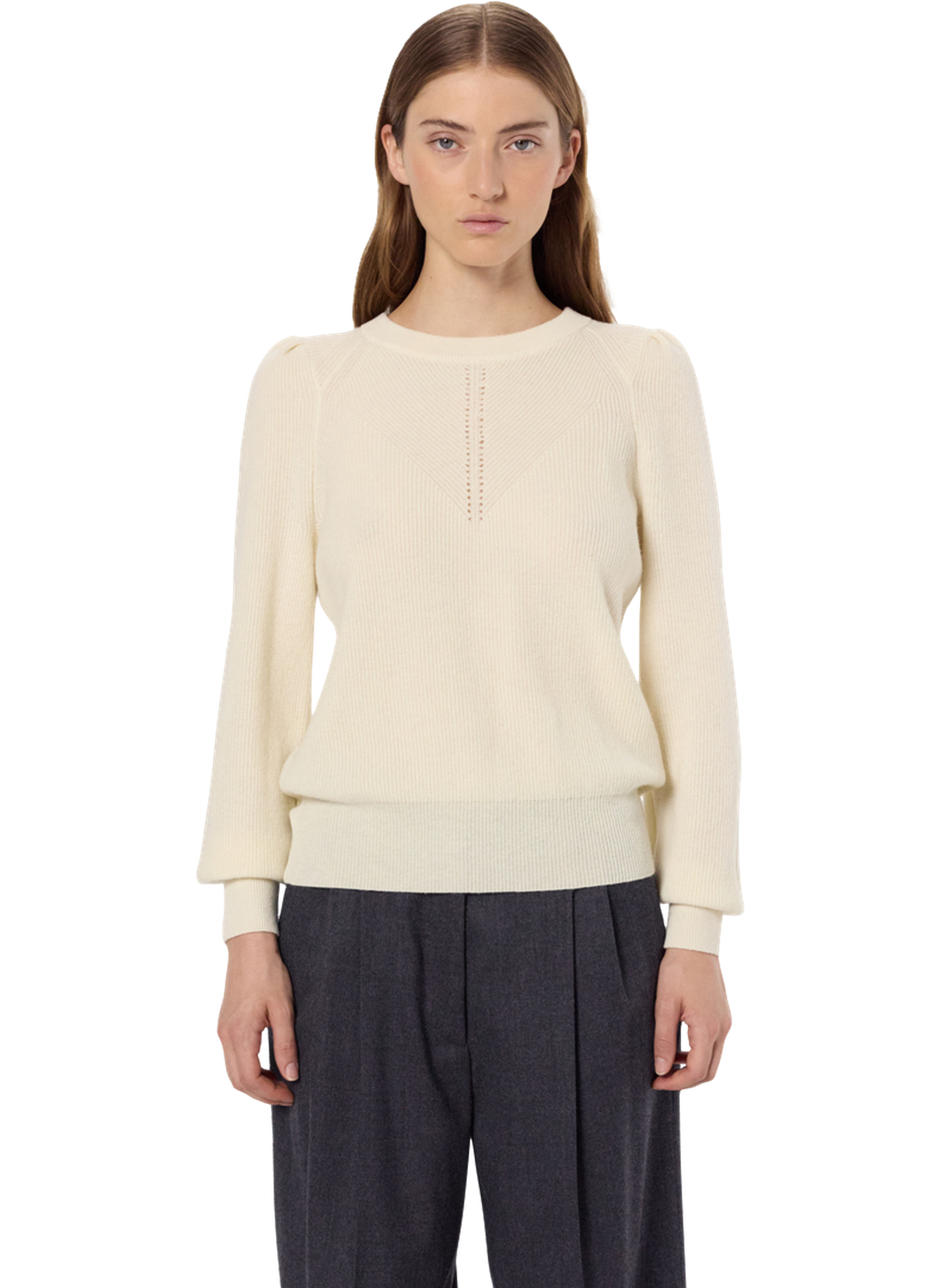 Pull à jeux de maille en laine - evange GERARD DAREL Beige