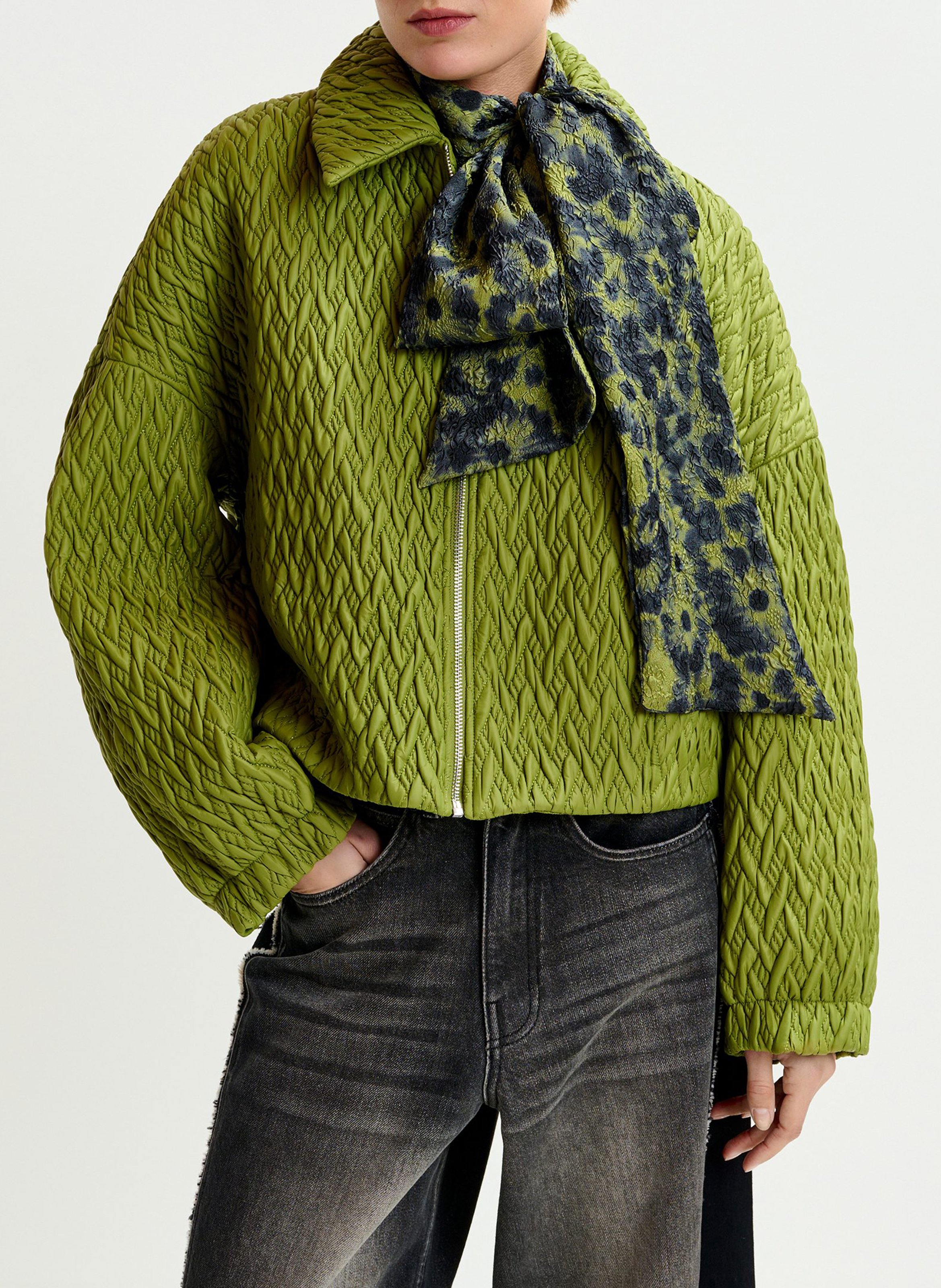 ESSENTIEL ANTWERP Veste col classique effet cuir imille Vert