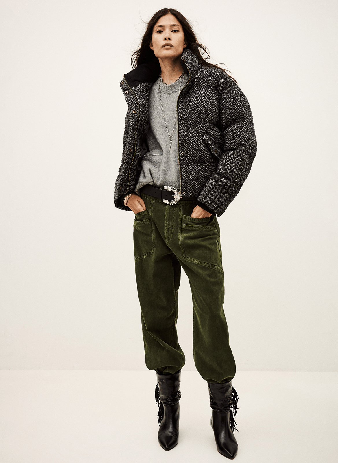 Doudoune col montant en laine mélangée hidi BA&SH Noir