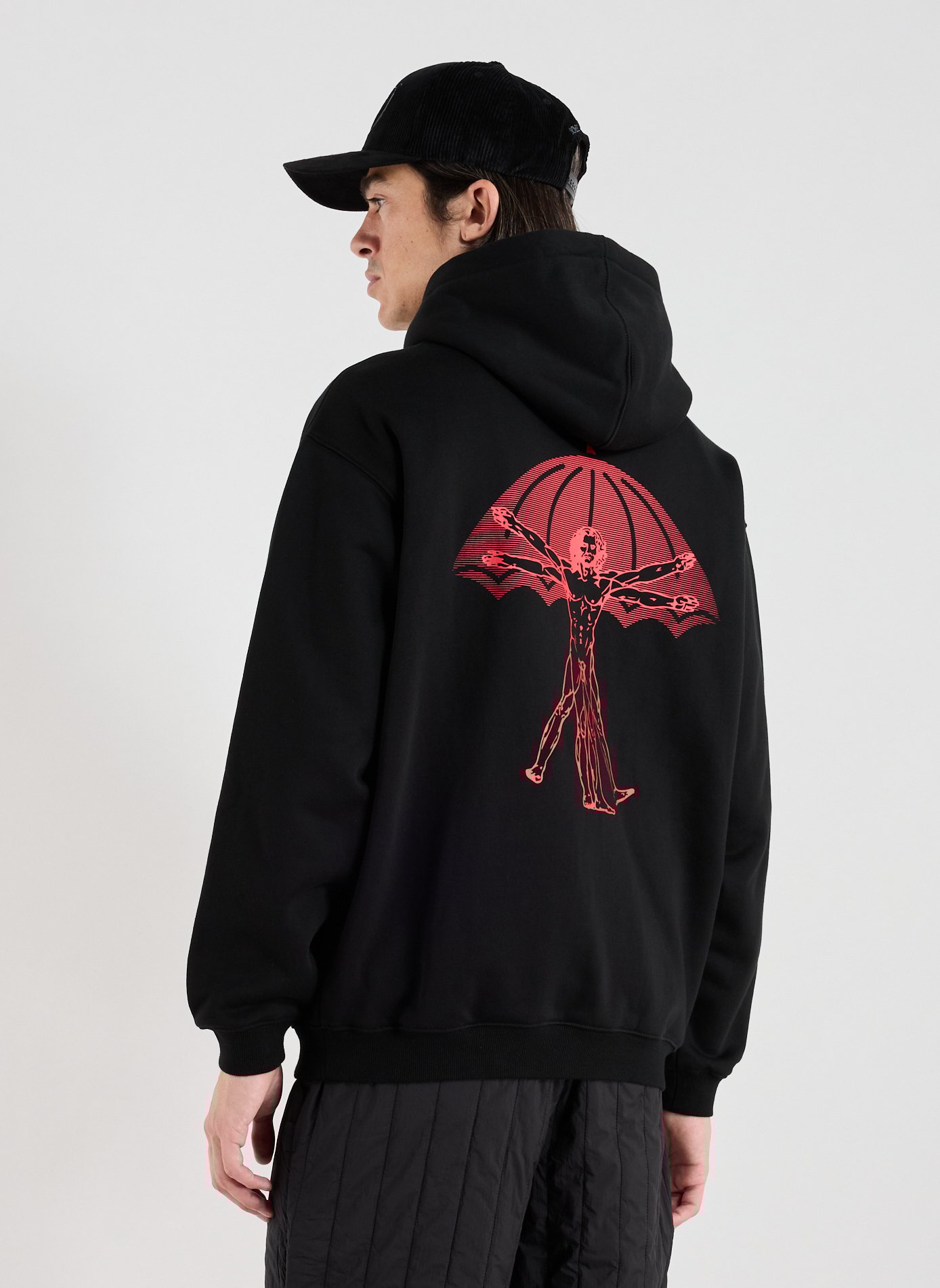 Oversized hooded sweatshirt in mixed cotton HELAS CAPS Blue