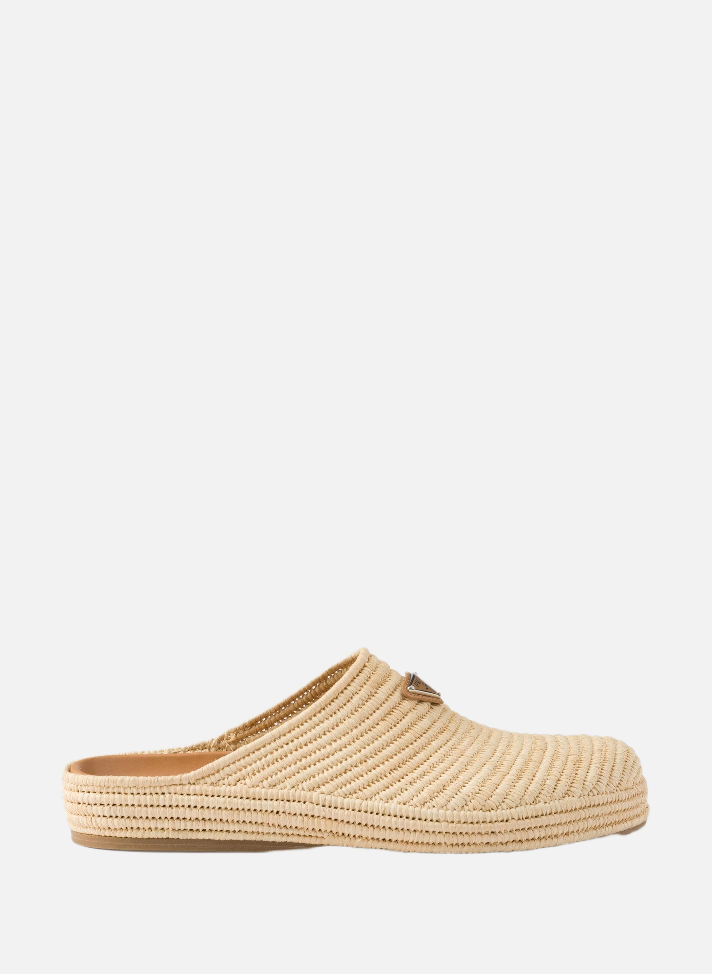 PRADA Mules en raphia Beige