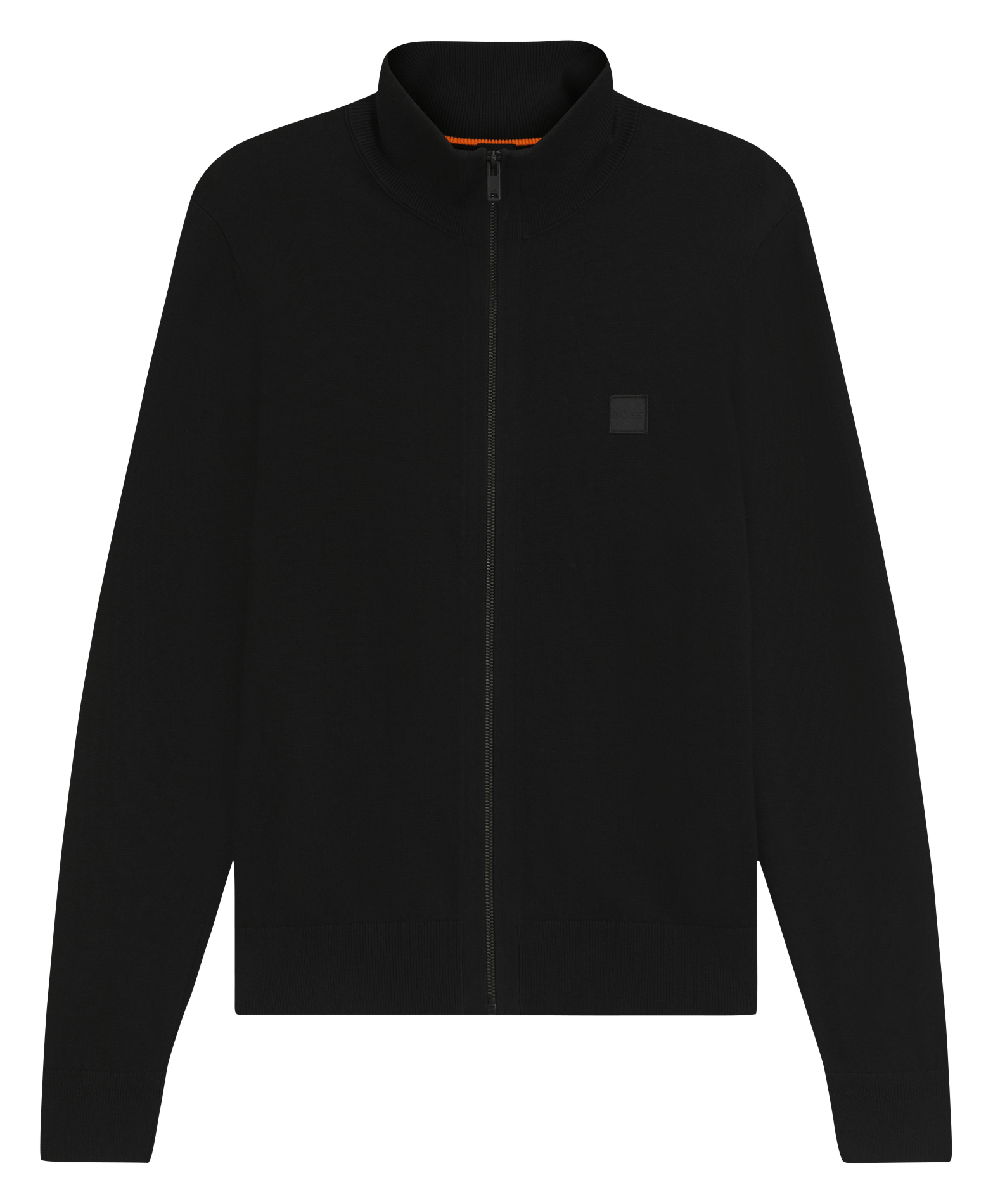 Gilet col montant en coton et en cachemire mélangés BOSS Noir