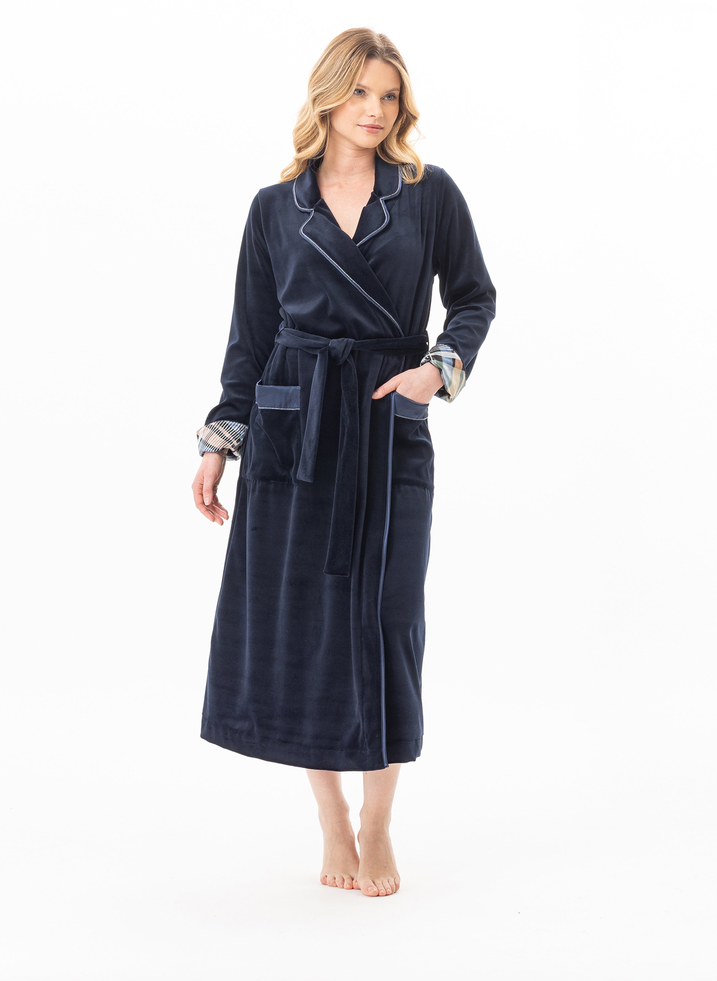 Peignoir en velours bradley 160 LE CHAT Bleu