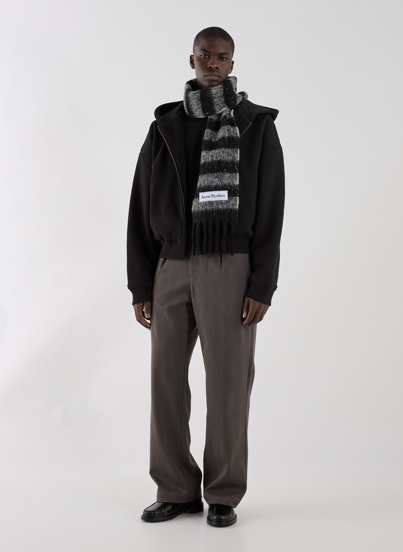 Echarpe à rayures en laine et soie mélangées ACNE STUDIOS Multicolore