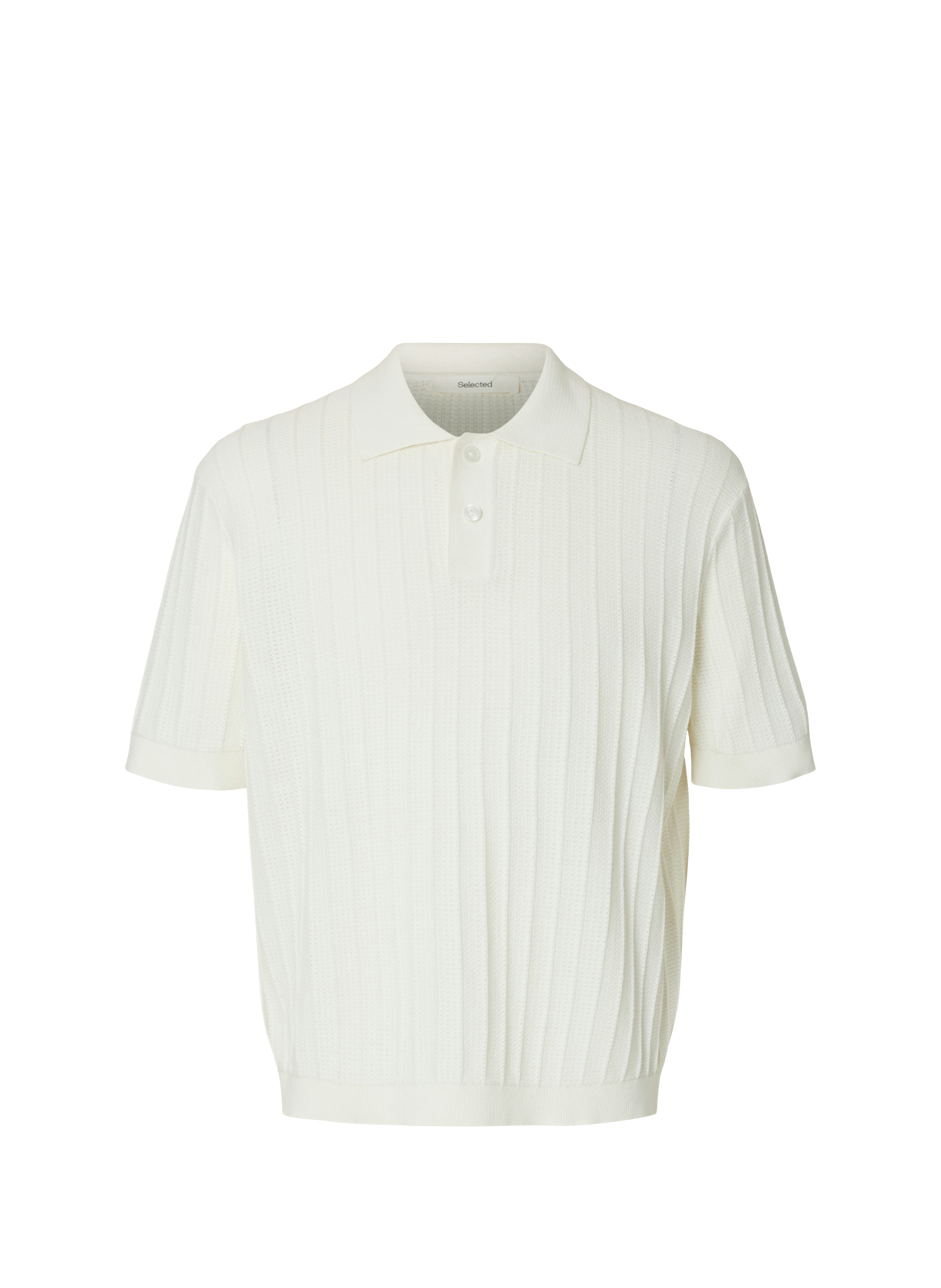 Polo manches courtes en coton SELECTED Beige