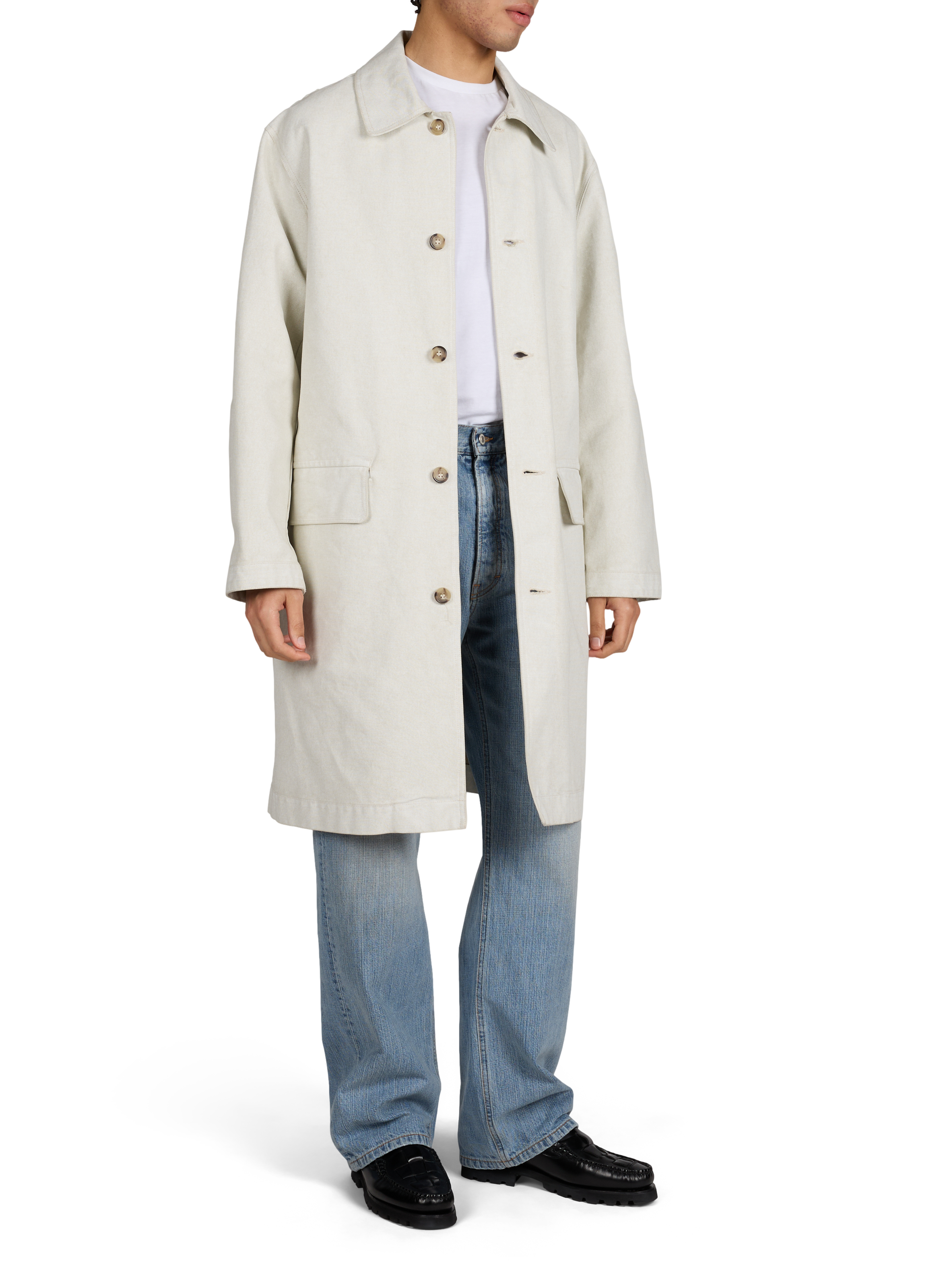 Loose mid-length cotton jacket A.P.C. Beige