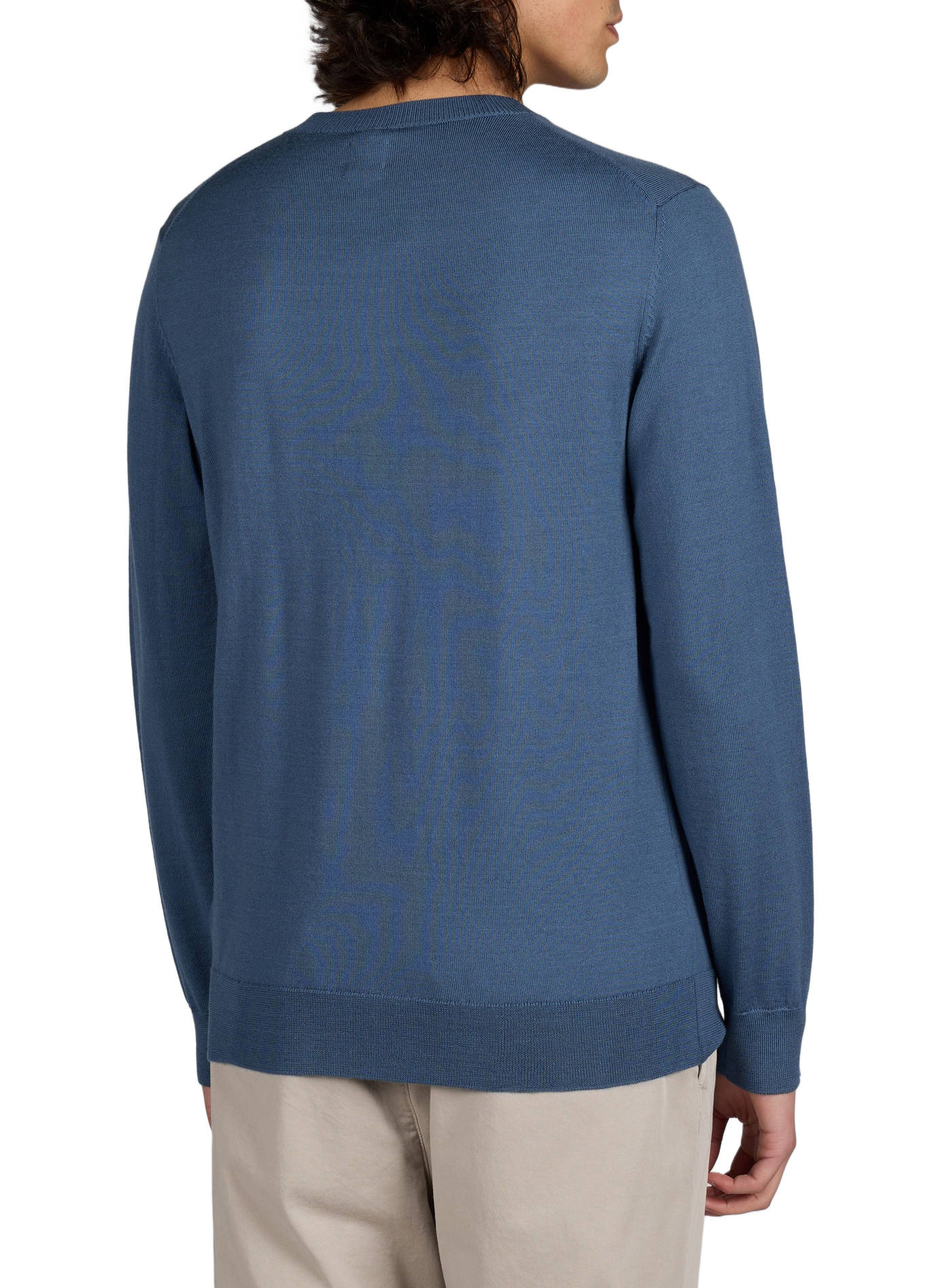 Pull col rond en laine mérinos AU PRINTEMPS PARIS Bleu