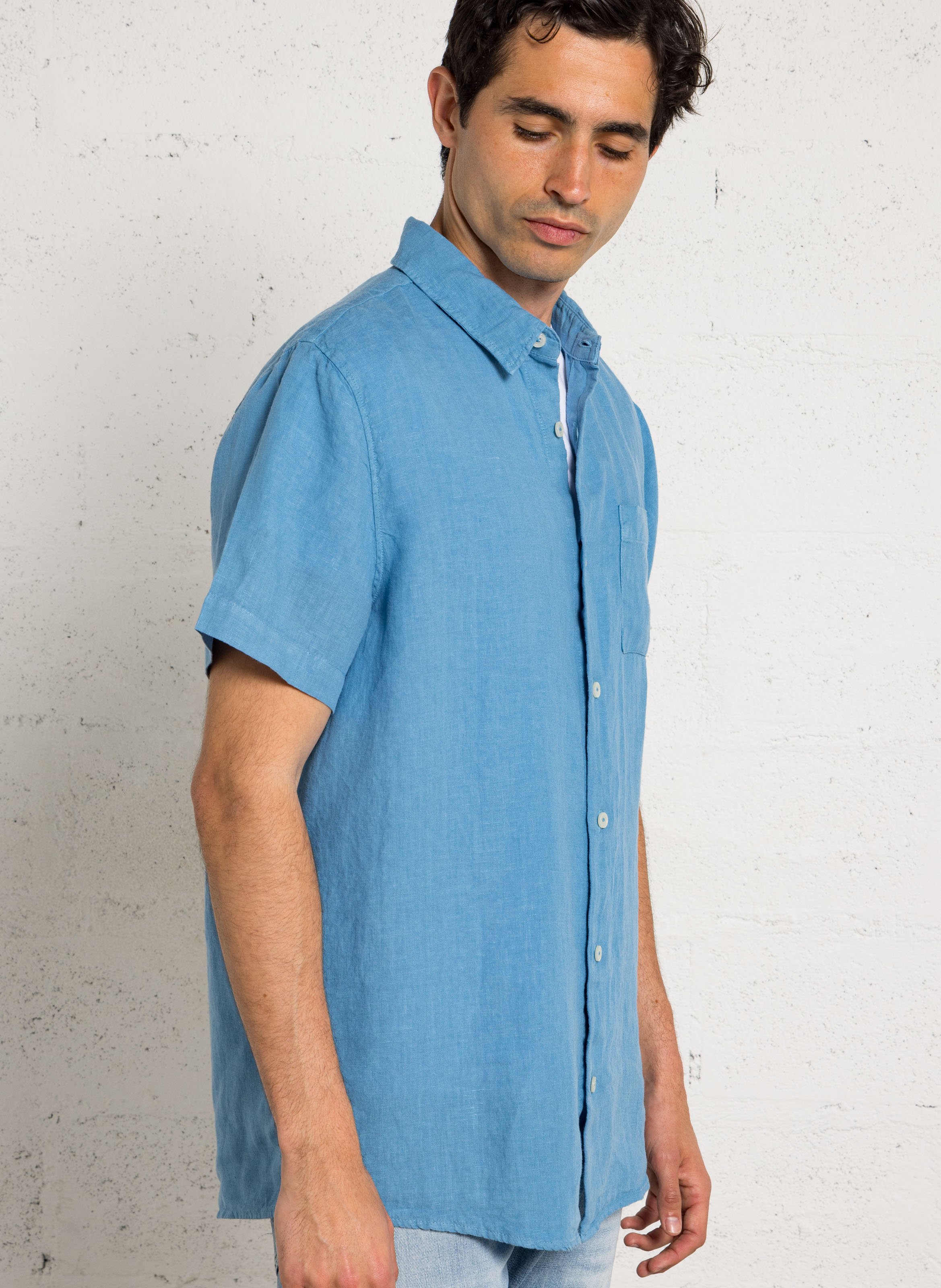 Chemise coupe confort col classique en lin ARMOR-LUX Beige