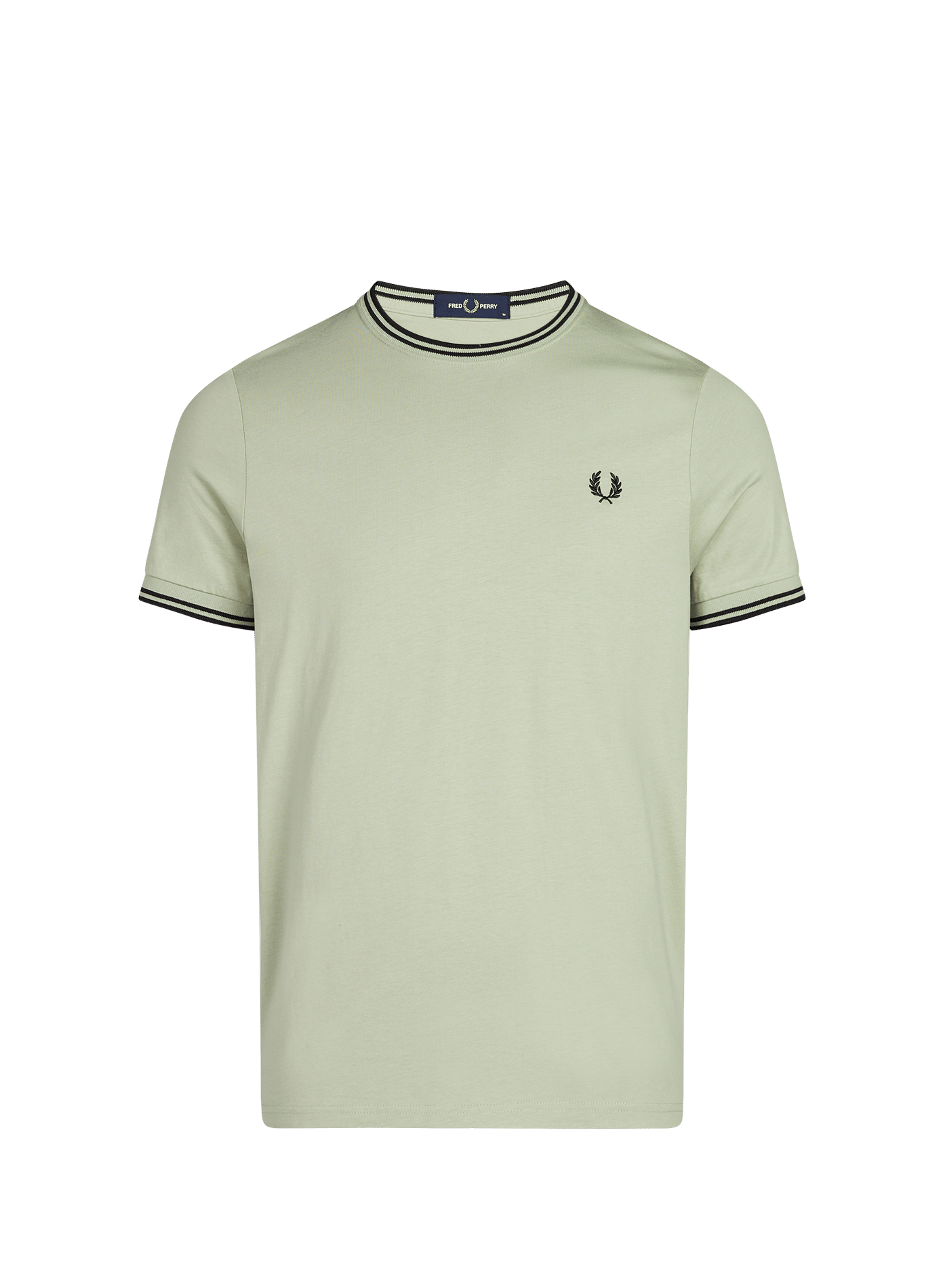 Plain round neck cotton T-shirt FRED PERRY Green