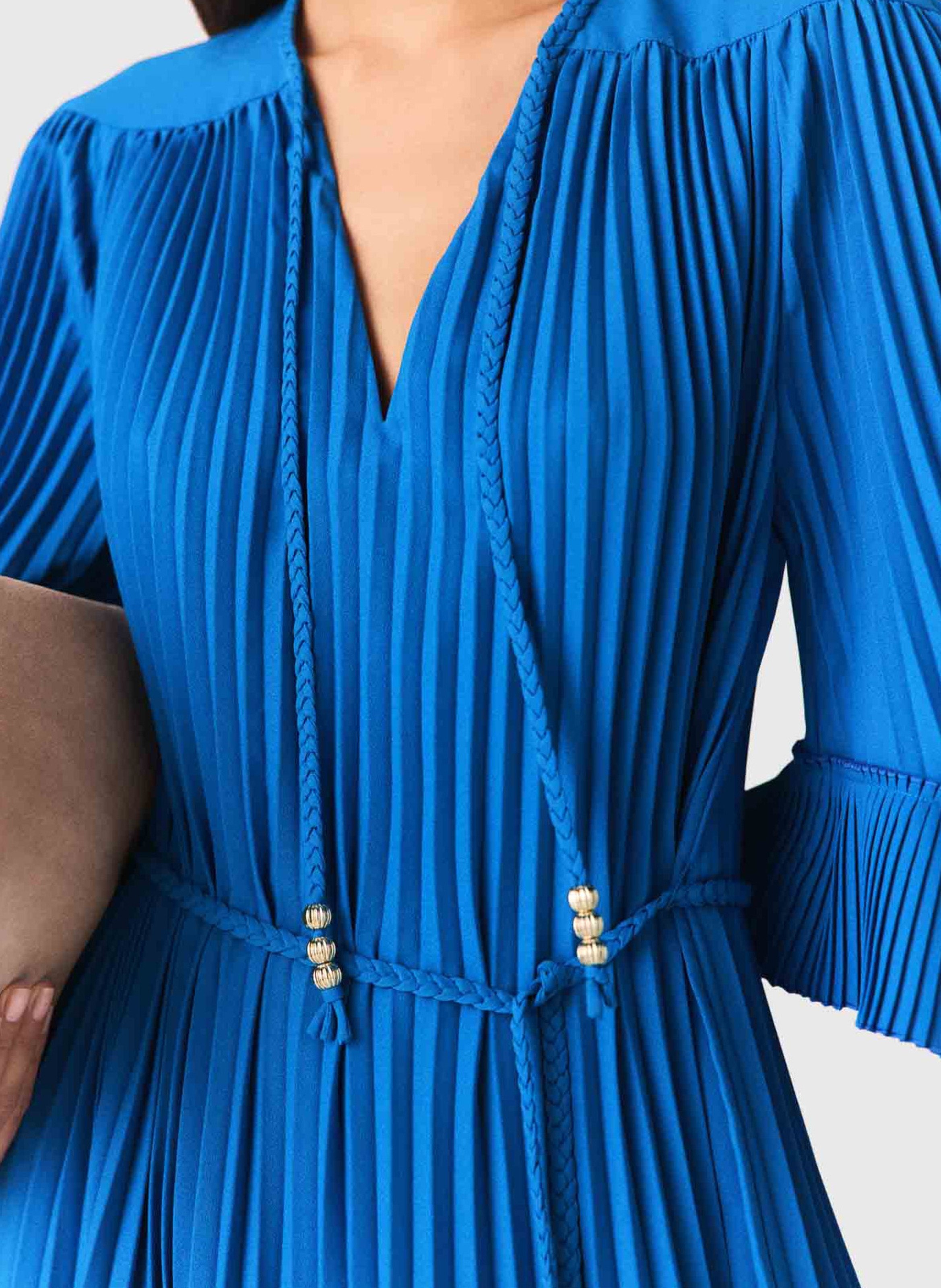 Robe courte plissée MAJE Bleu