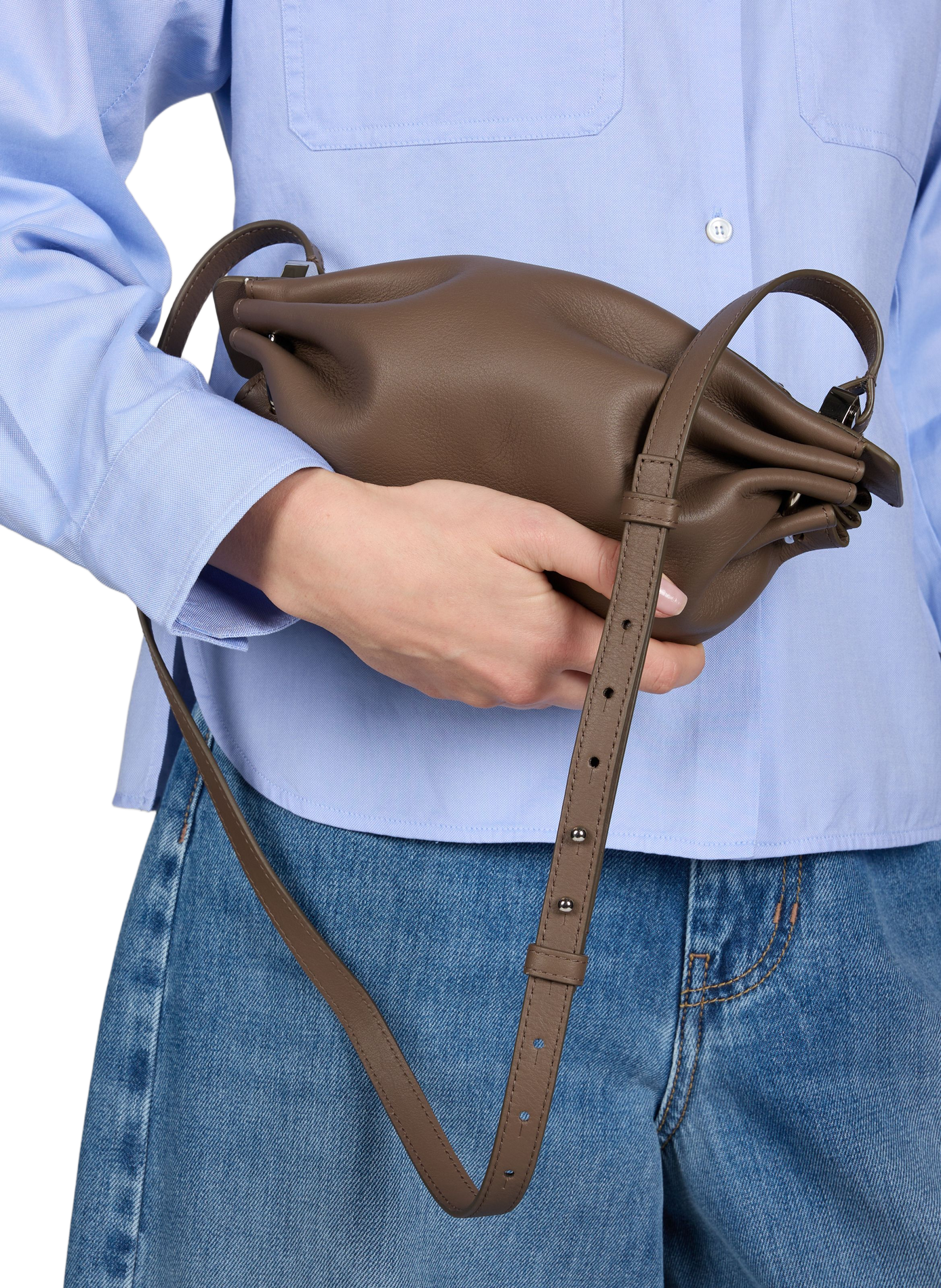 Sac à bandoulière en cuir BONASTRE Beige