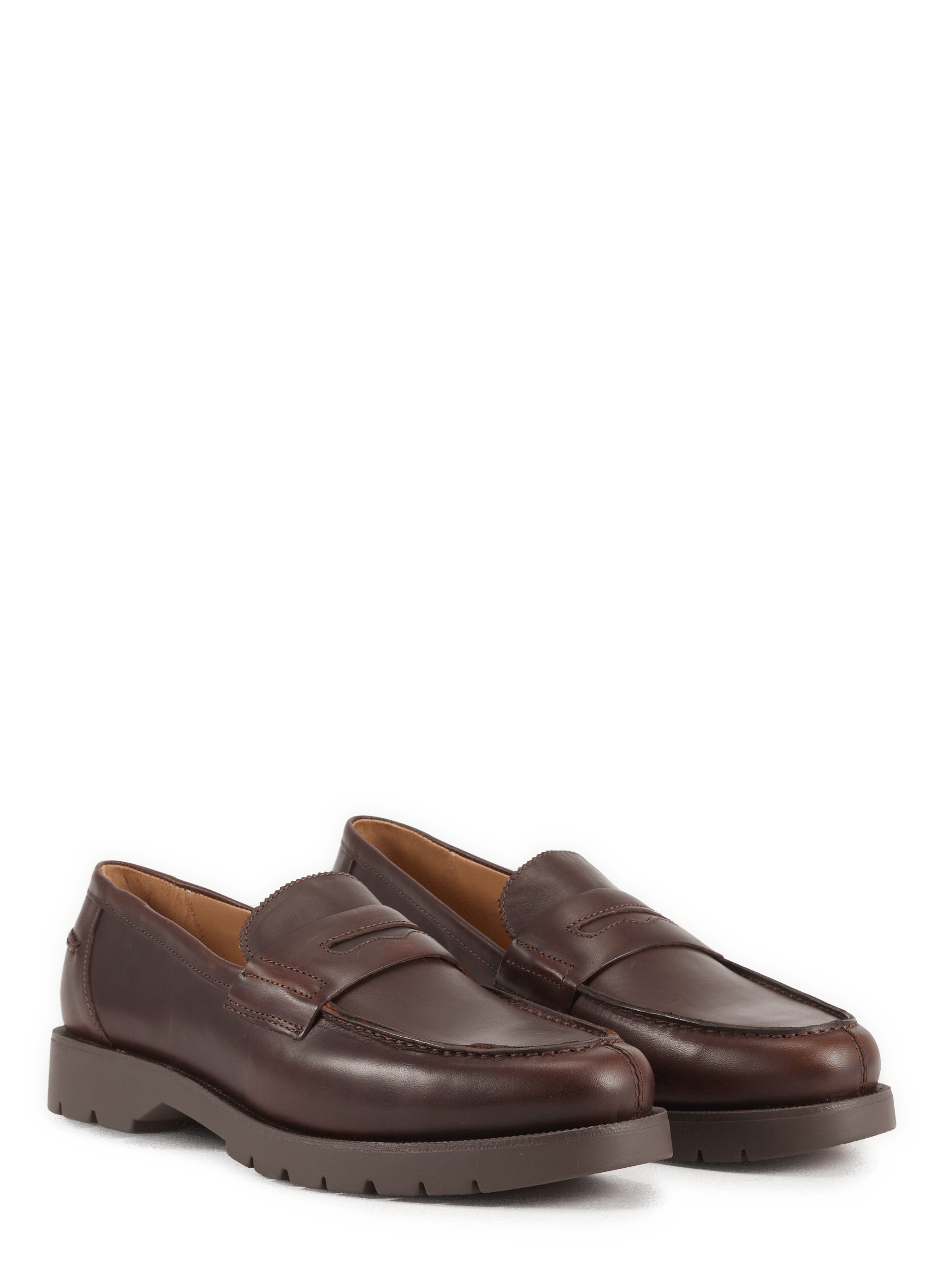 Calfskin leather loafers KLEMAN Brown